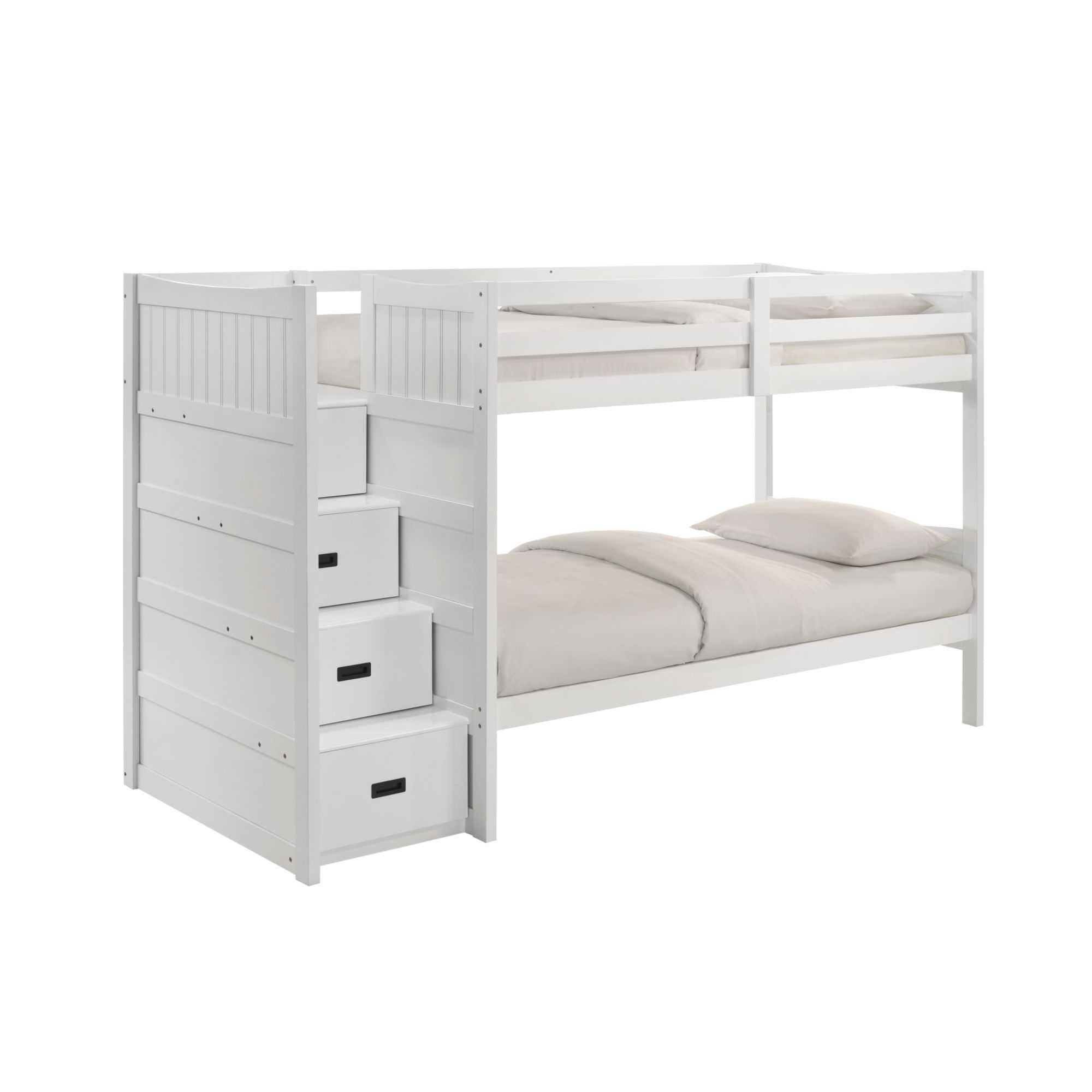 Twin Over Twin Step Bunk With Left Headboard