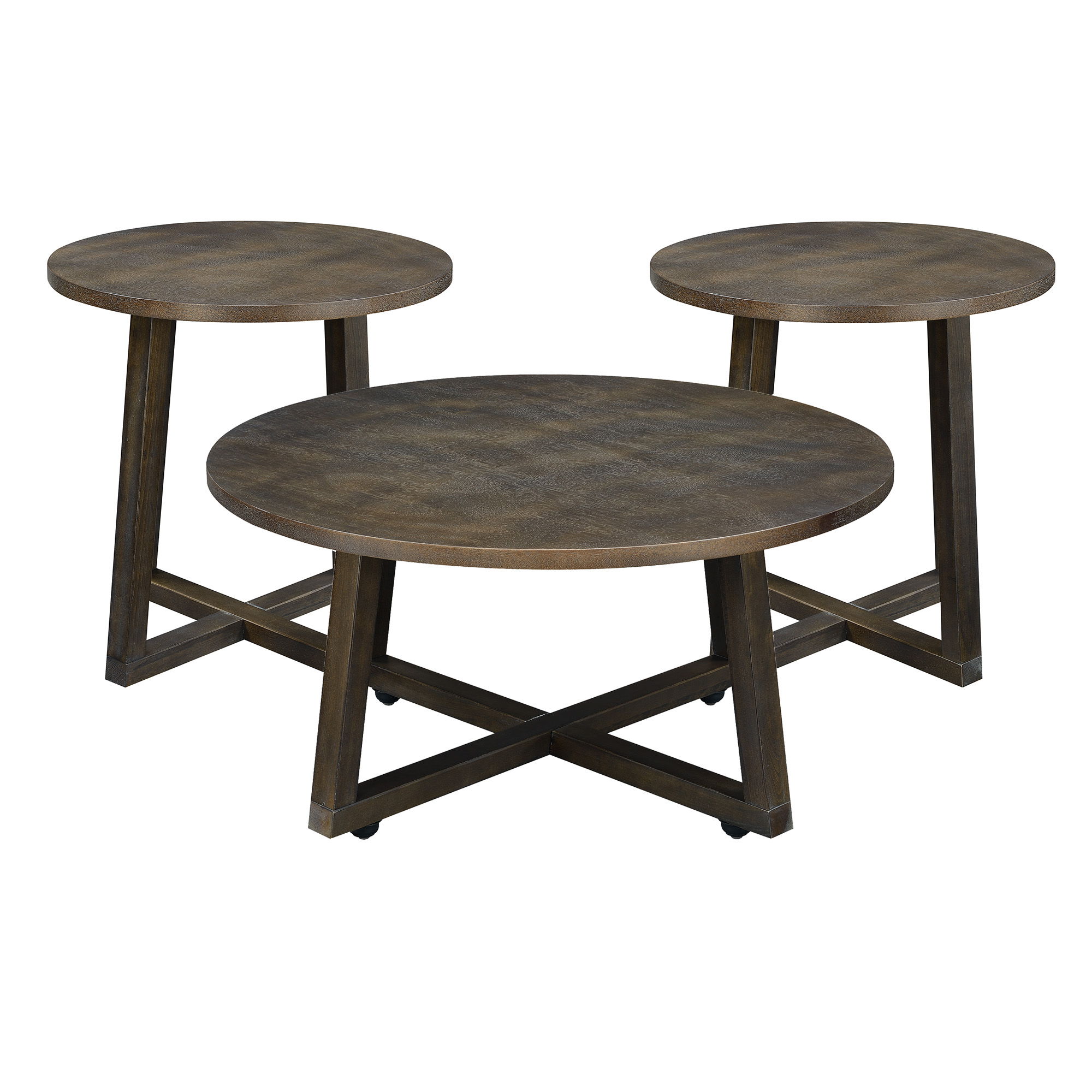 Industrial - 3 Piece Occasional Table Set - Brown