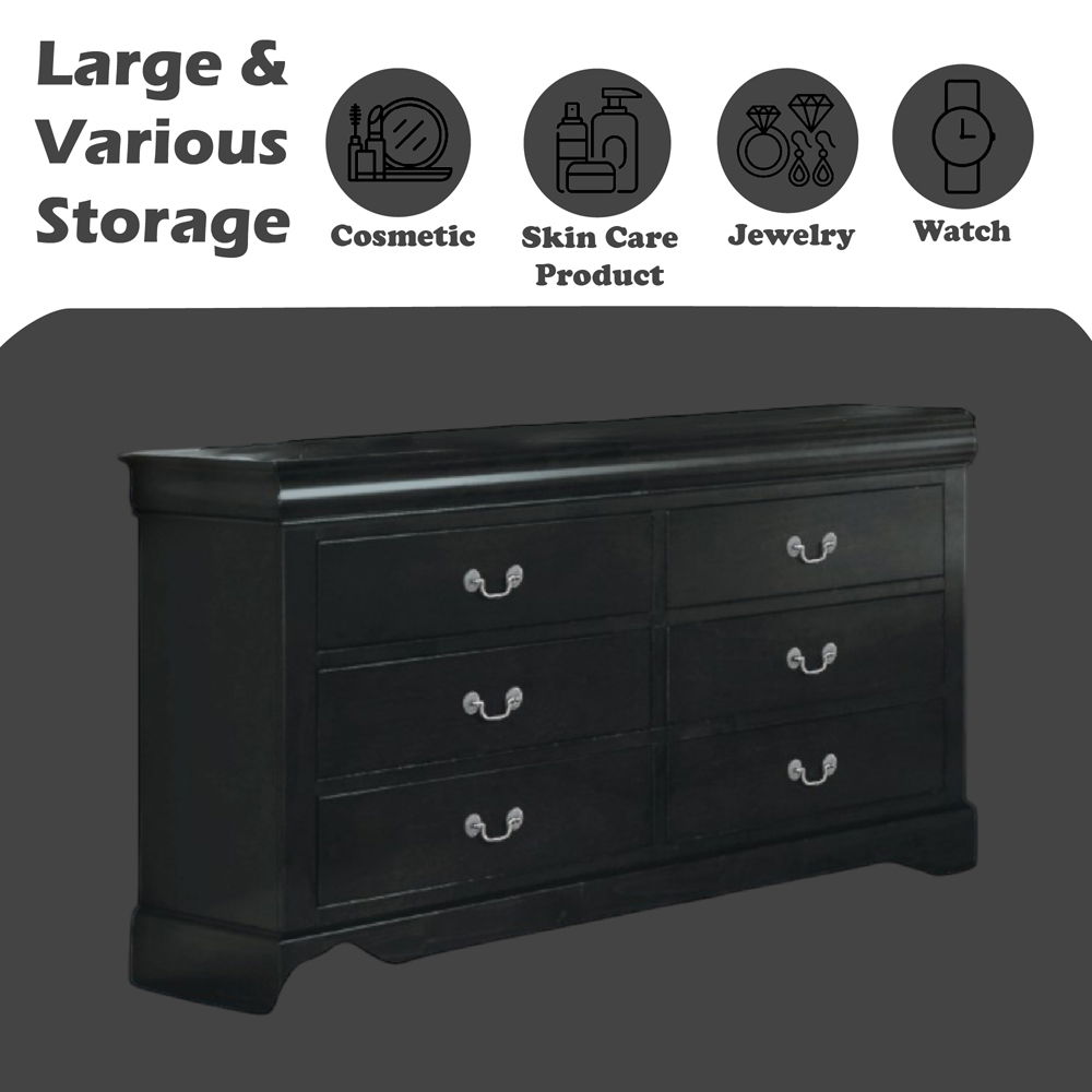 Louis Philippe III - Dresser - Black, black, view 8