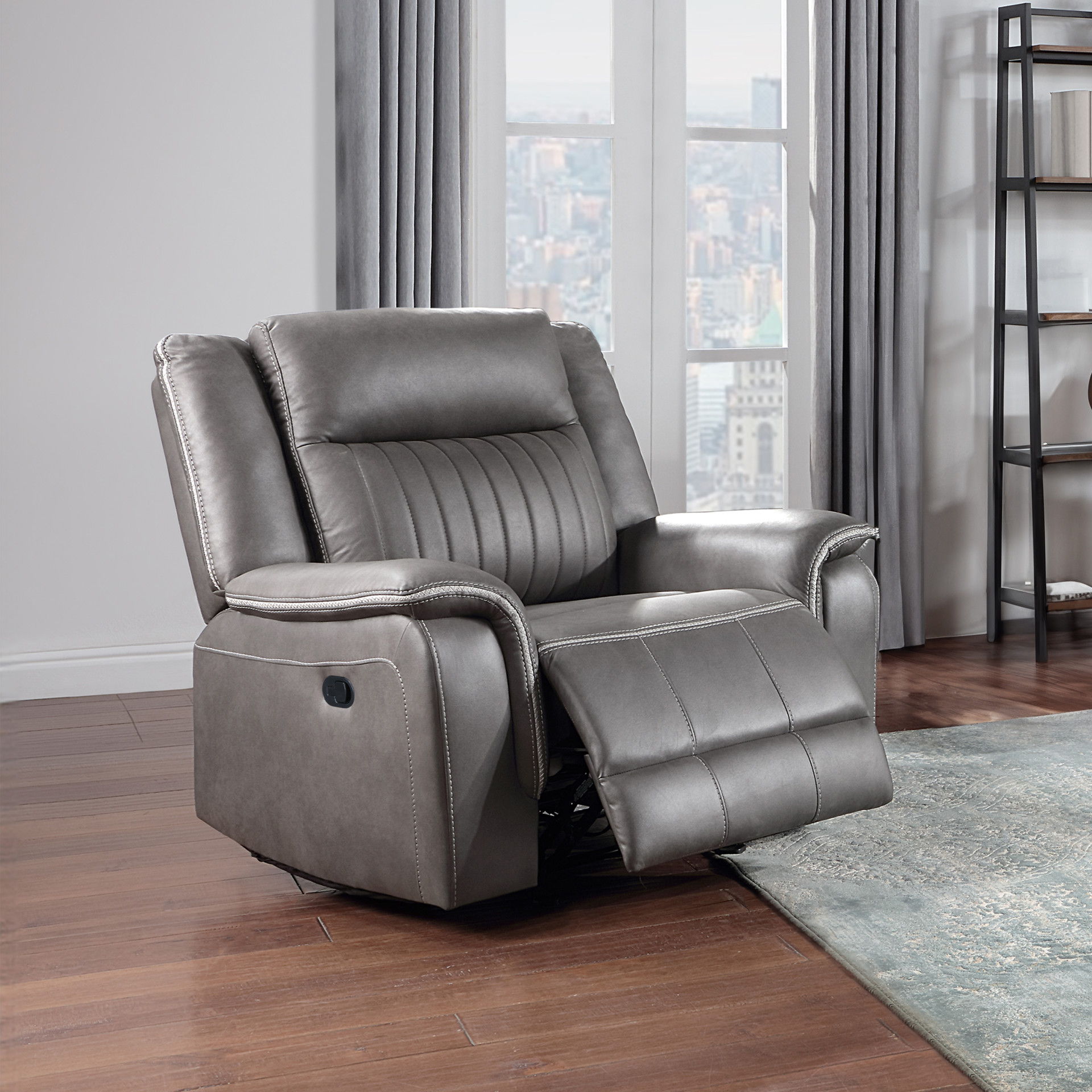 Enzo - Glider Recliner - Gray, dark gray, view 7