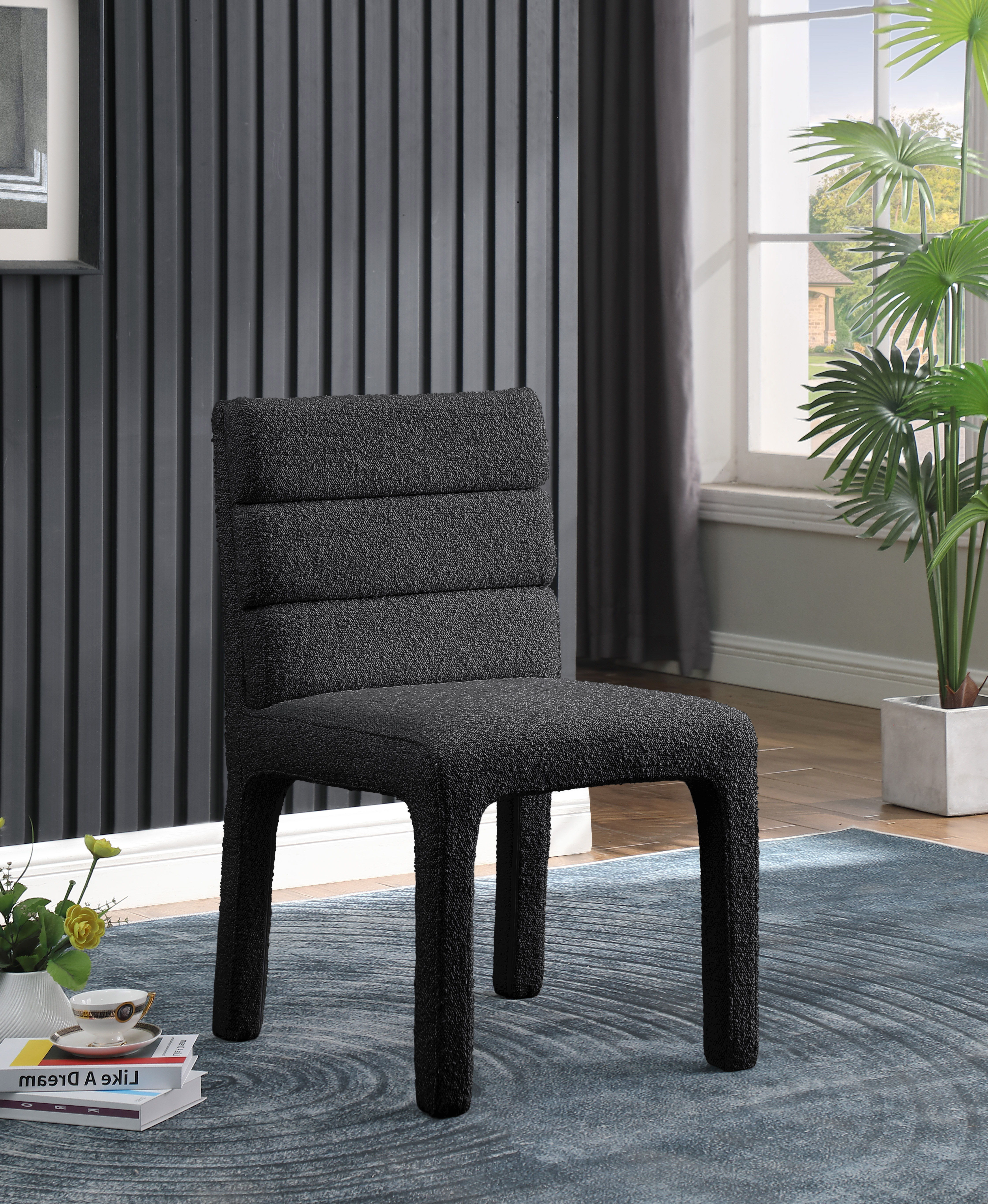 Kai - Boucle Dining Chair (Set of 2) - Black