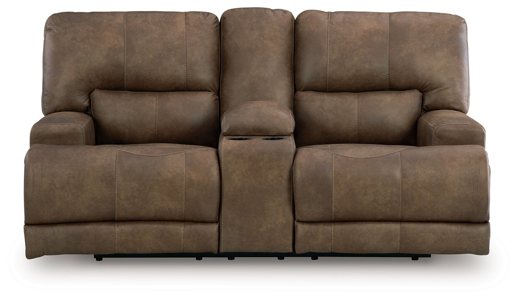 Ashley Furniture Beckley Place - Power Reclining Loveseat With Console / Adjustable Headrest - Earth - Image 4