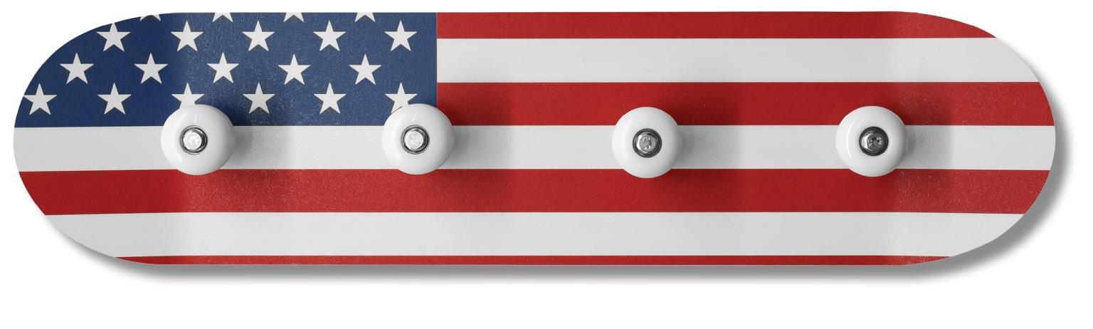 Stars & Stripes Hooks - 8\" x 31\" Framed Wall Art Image