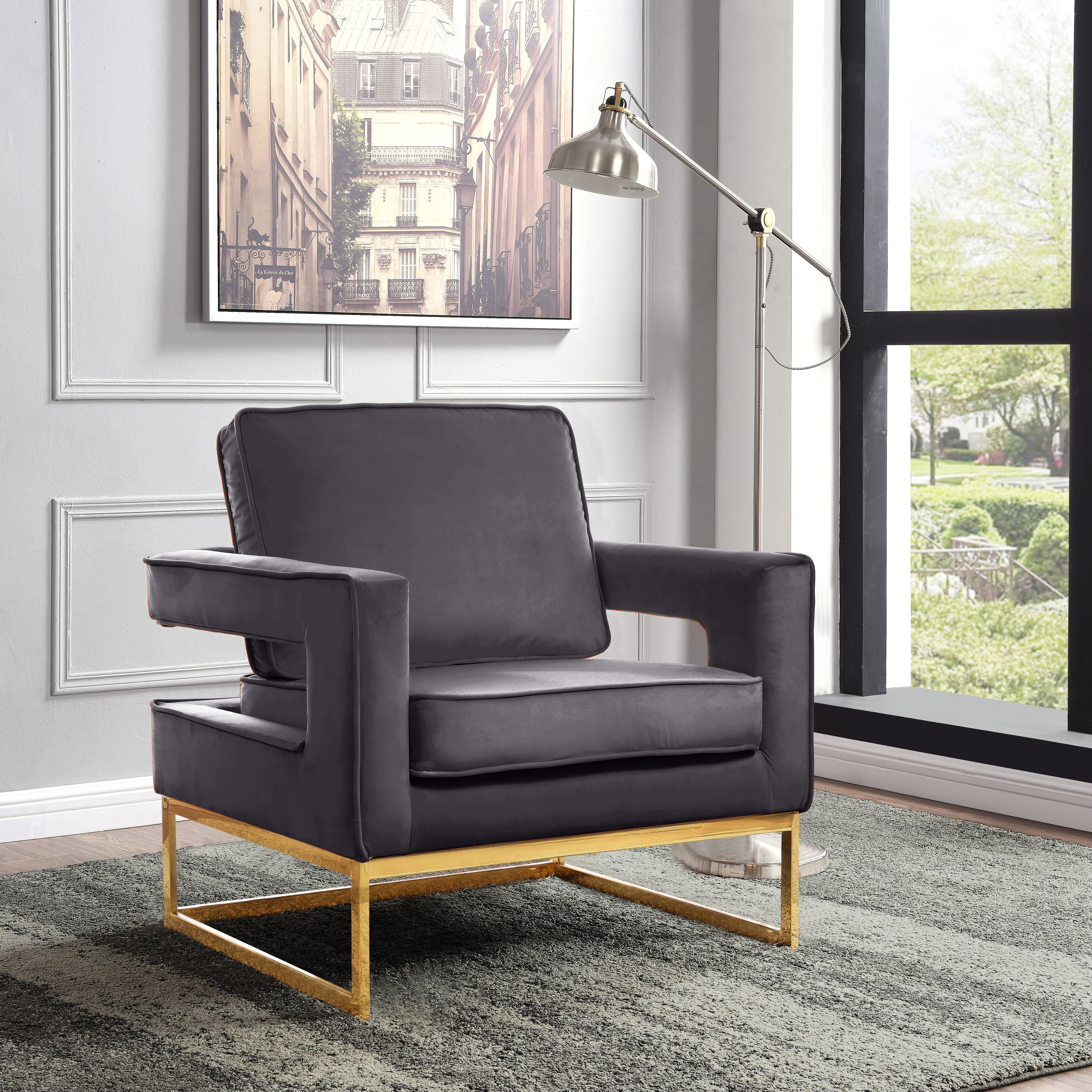 Noah - Fabric Accent Chair - Gray