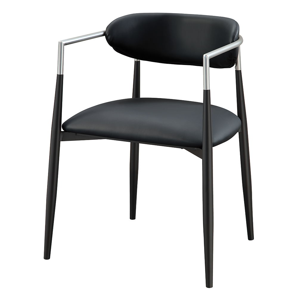 Gavan - Arm Chair (Set of 2) - Black Synthetic Leather, black, view 2