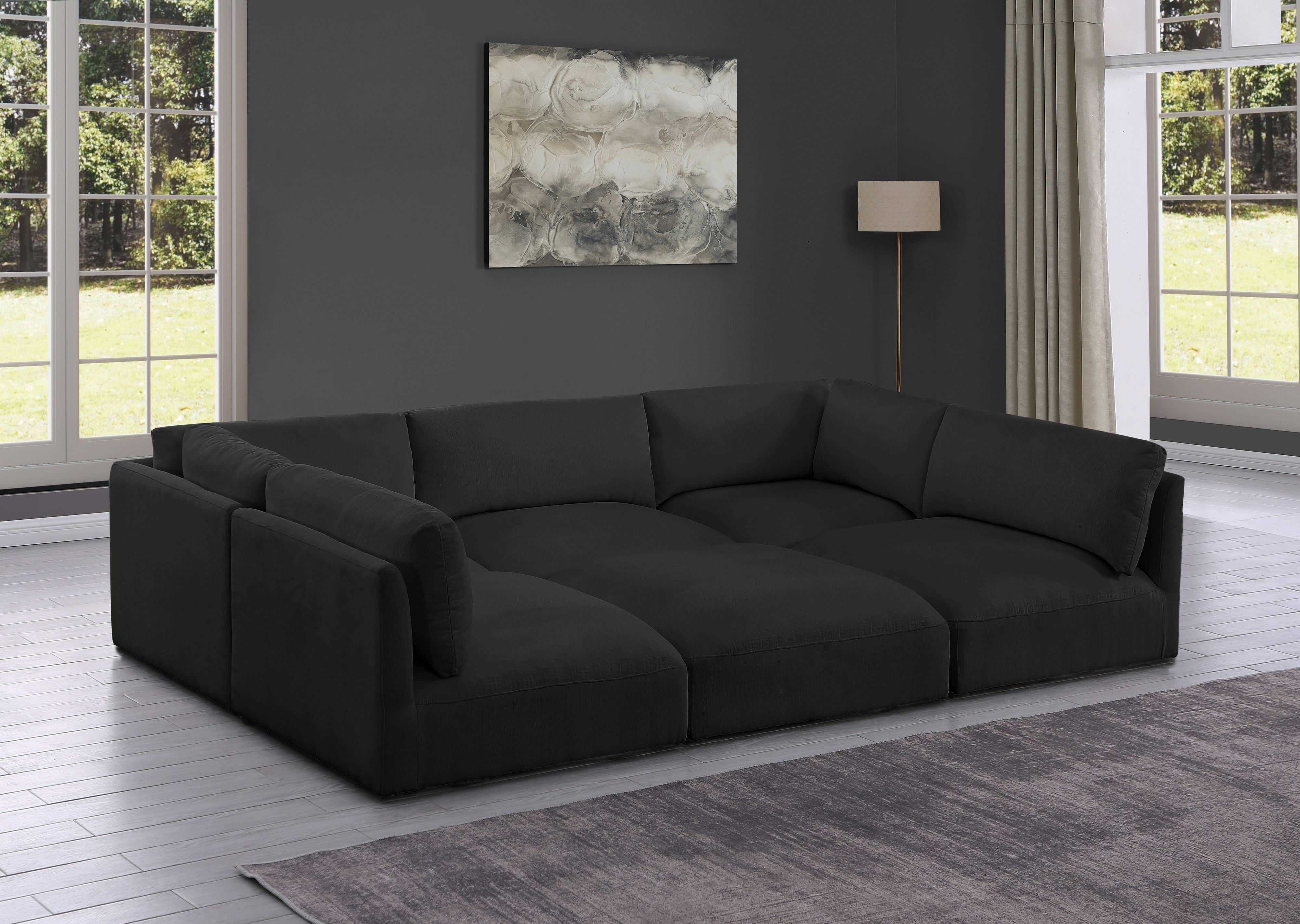 Ease - 6 Piece Modular Sectional - Black