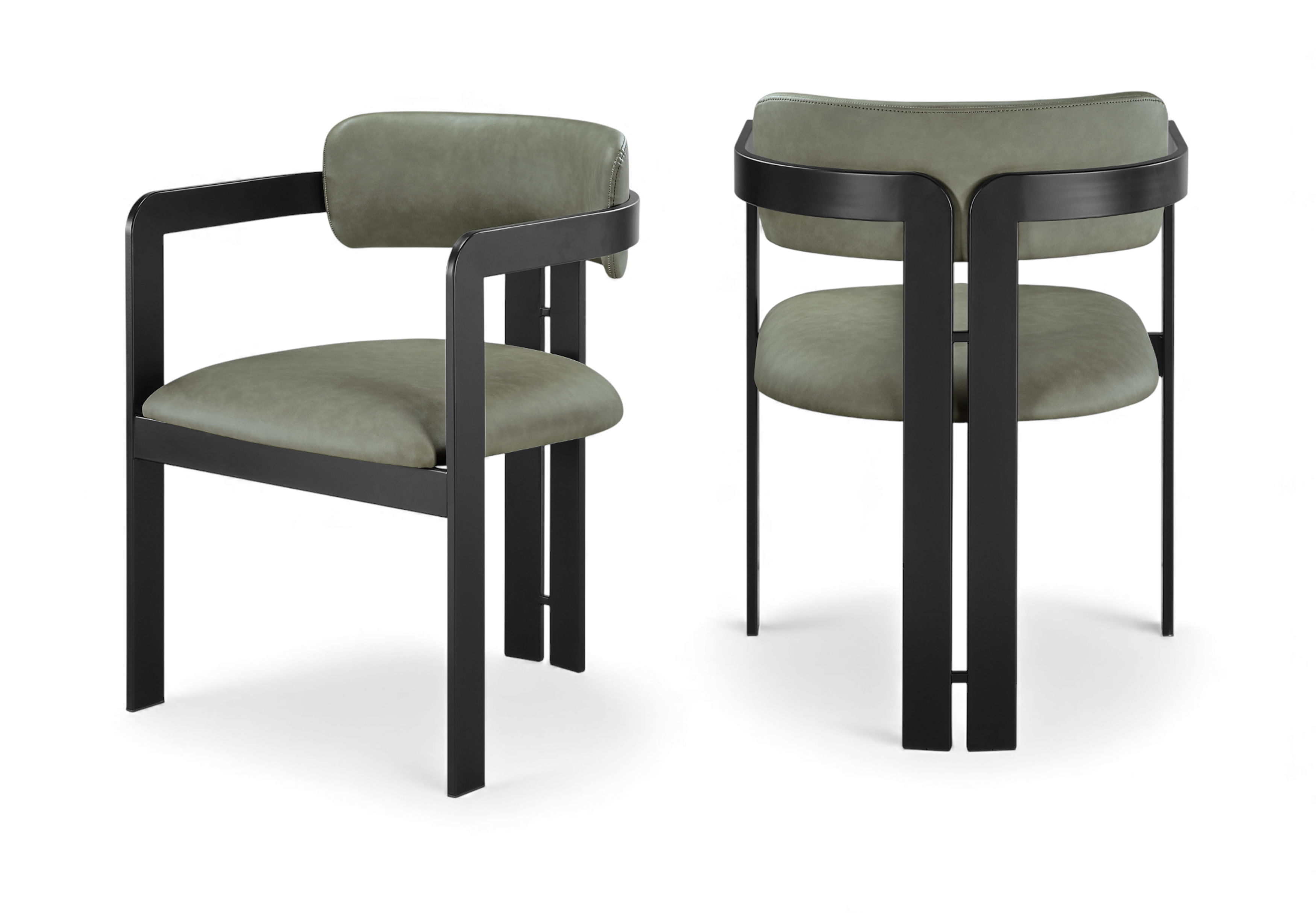 Aurum - Vegan Leather Upholstered Dining Chair (Set of 2) - Green