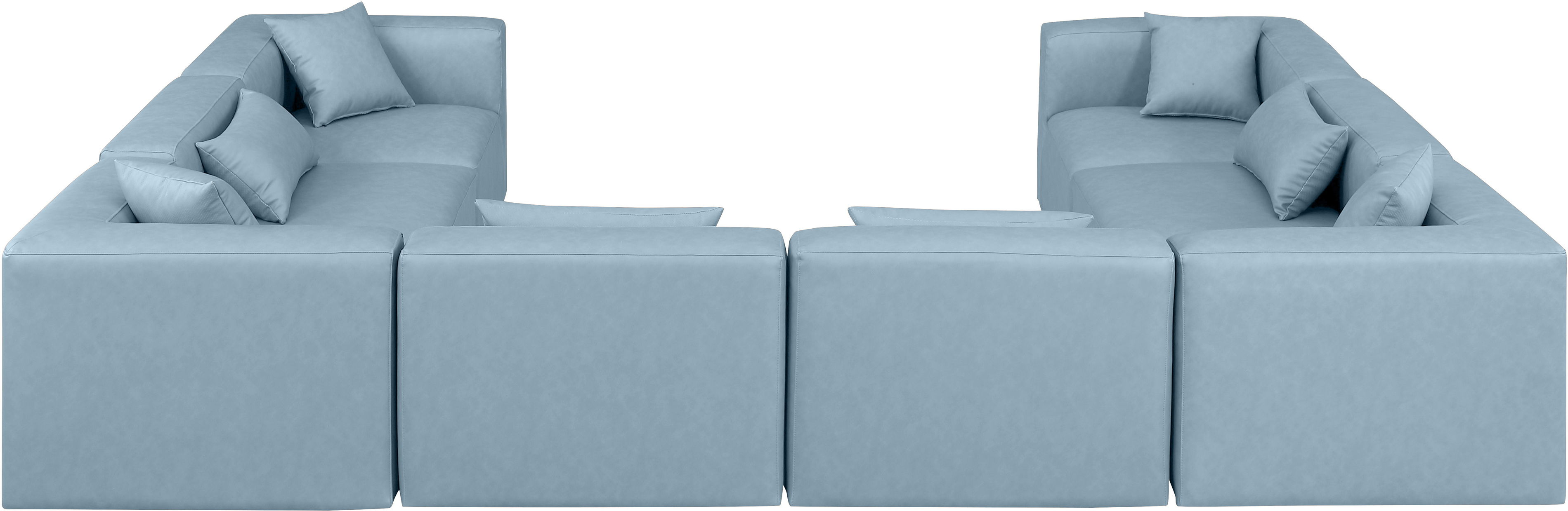 Cube - 8 Piece Modular Sectional - Light Blue