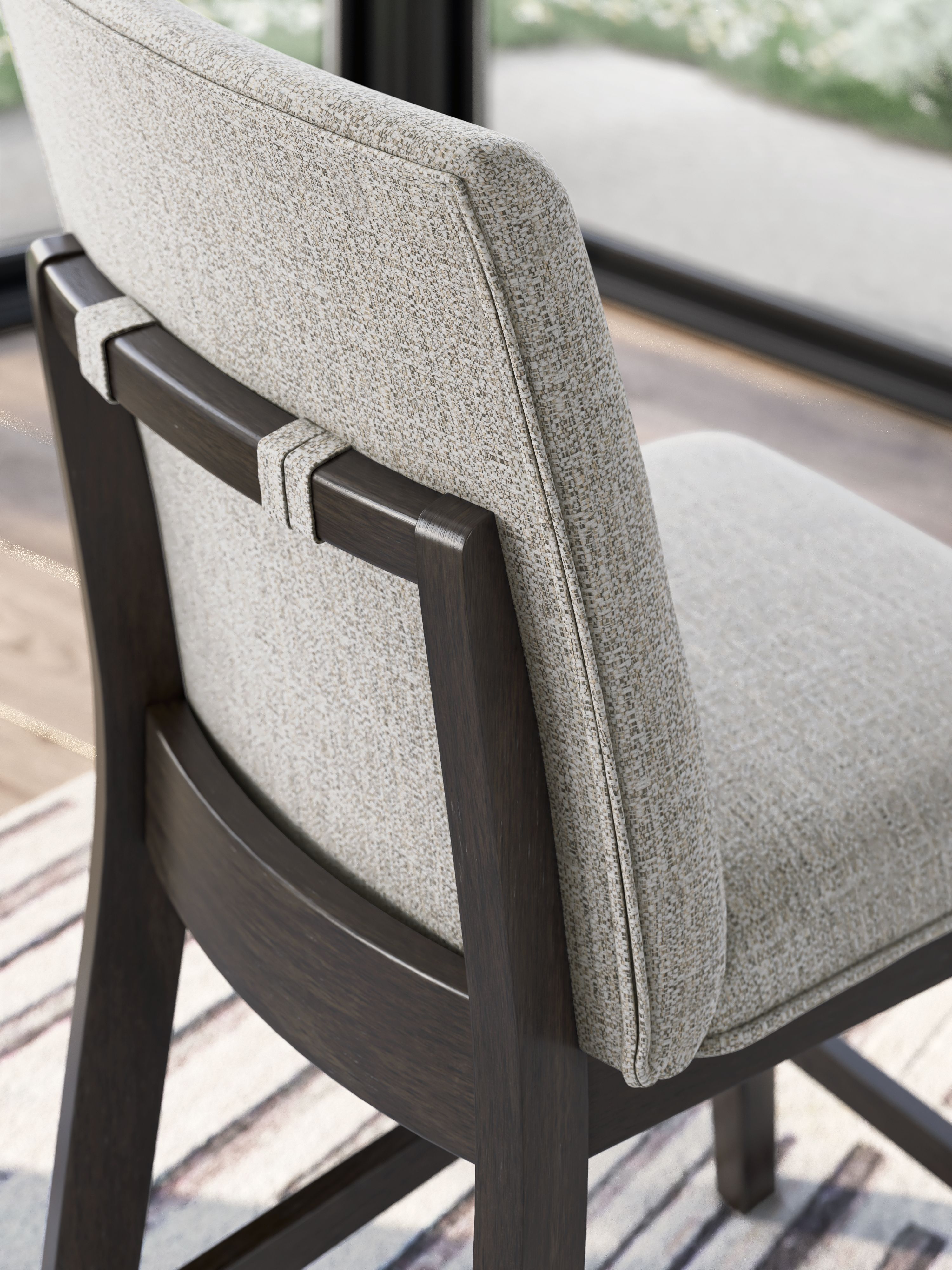 Ashley Furniture Neymorton - Upholstered Barstool (Set of 2) - Dark Grayish Brown - Image 8