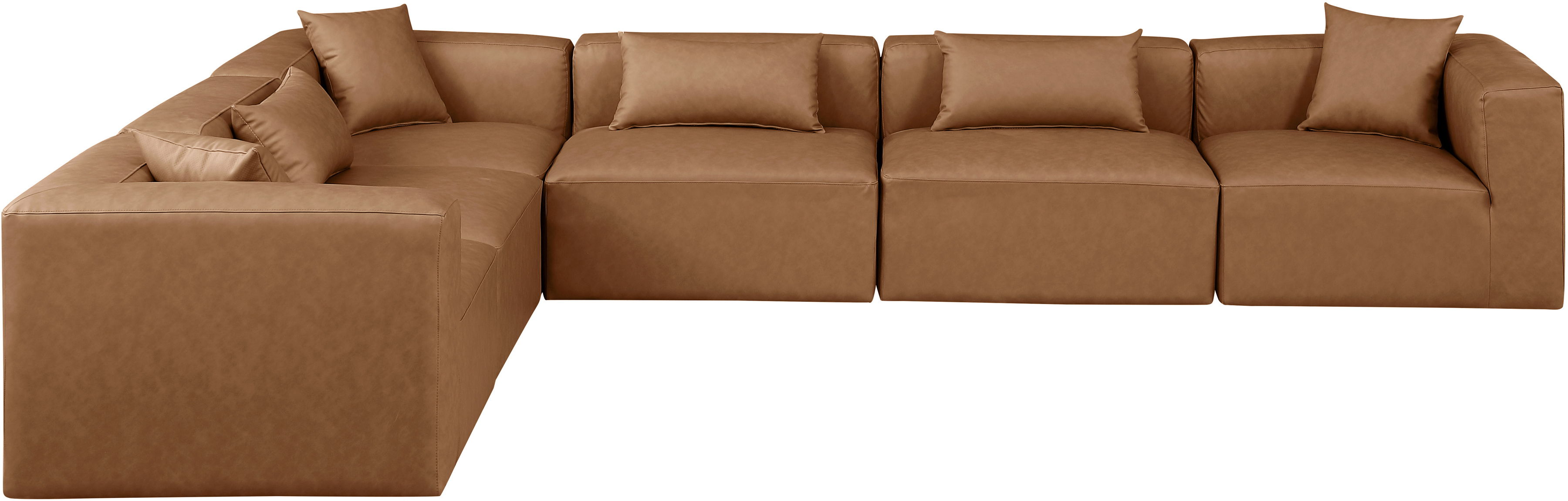 Cube - 6 Piece Modular Corner Sectional - Brown