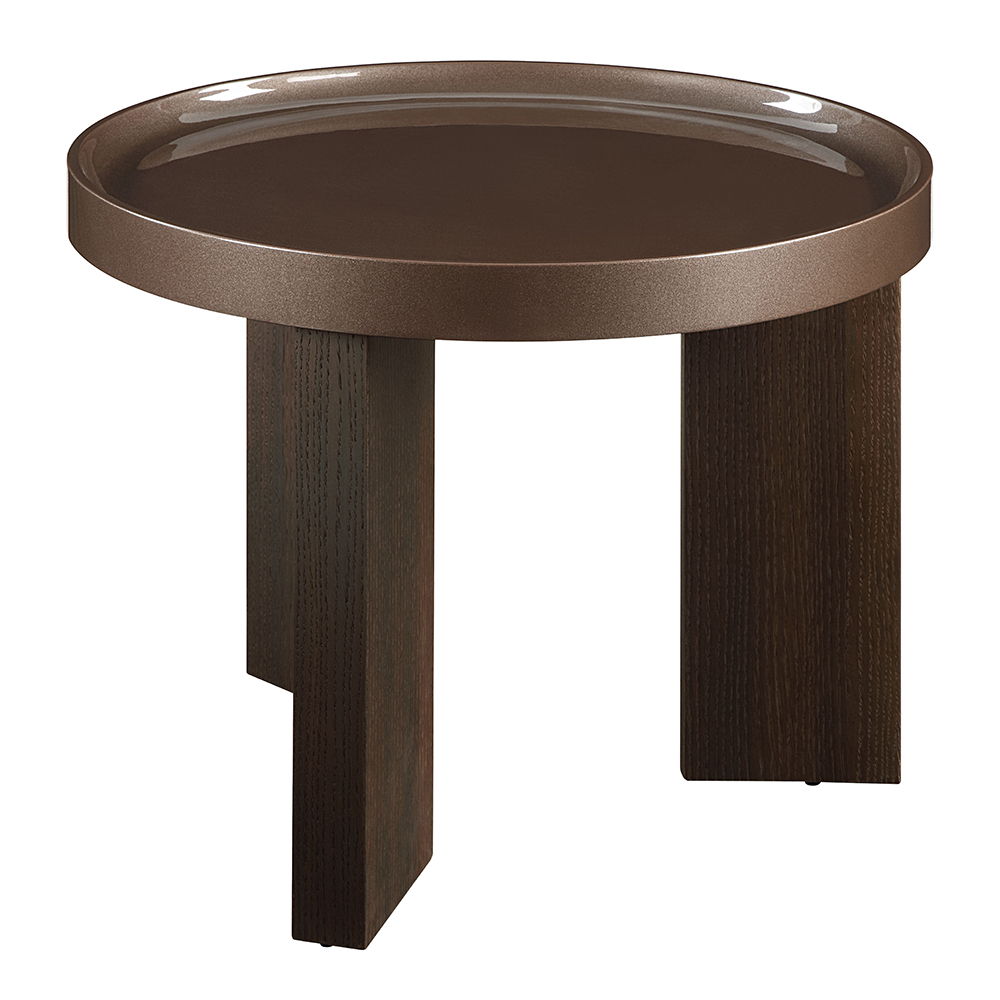 Lakita - End Table - Dark Blond High Gloss & Smoked Oak, dark brown, view 2