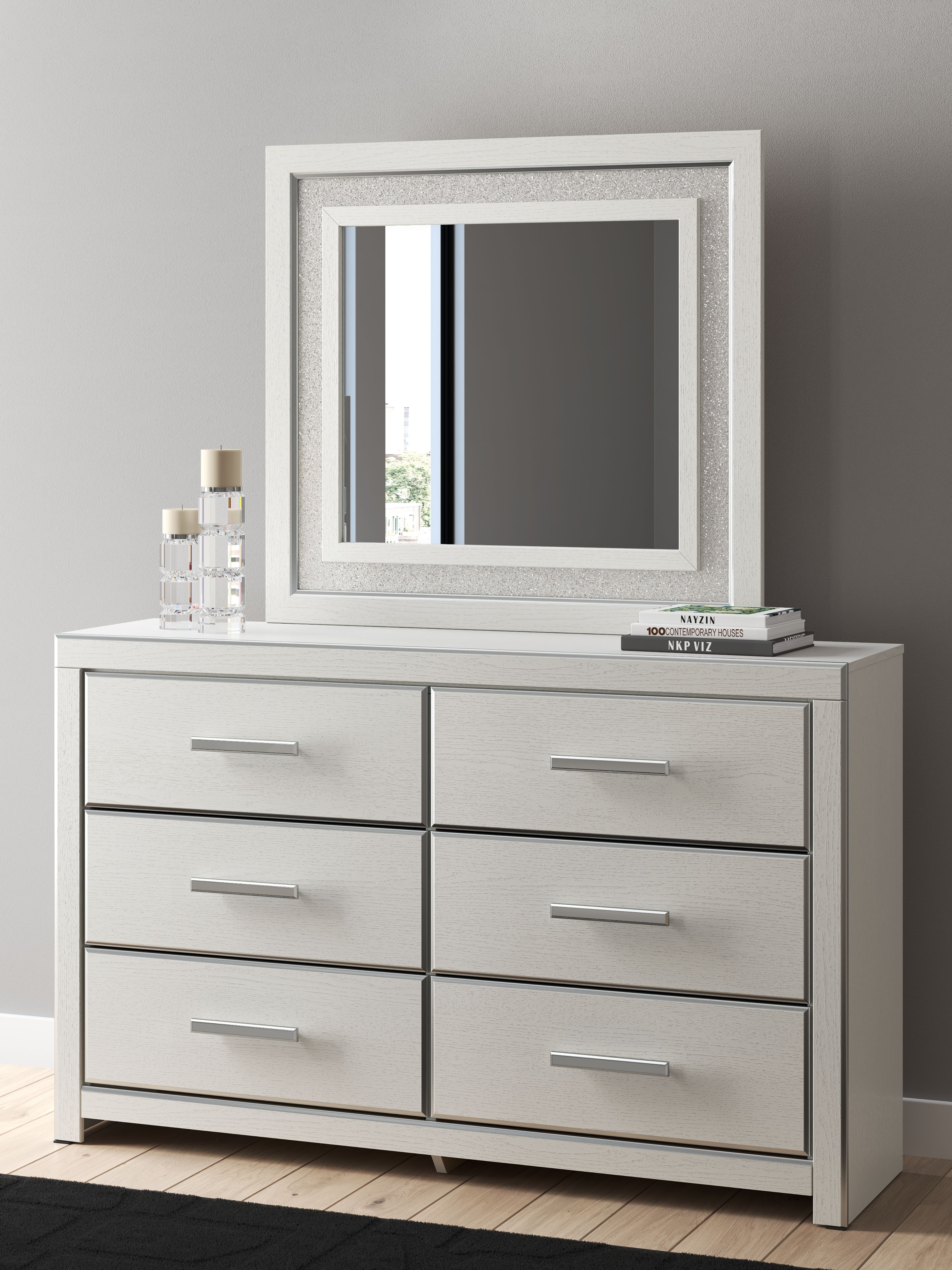 Ashley Furniture Zuraleus - Dresser And Mirror - White - Image 4