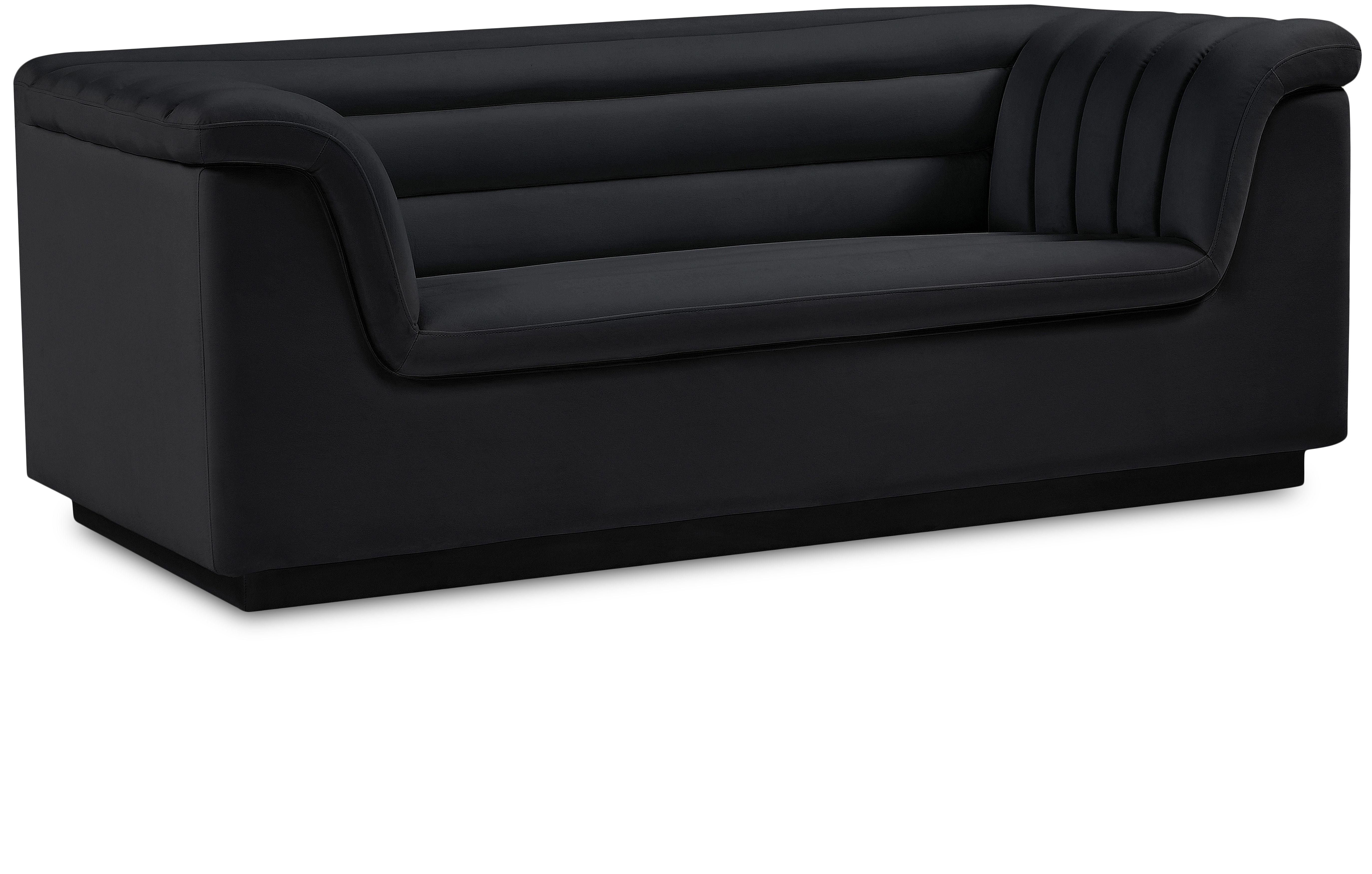 Cascade - Velvet Loveseat - Black
