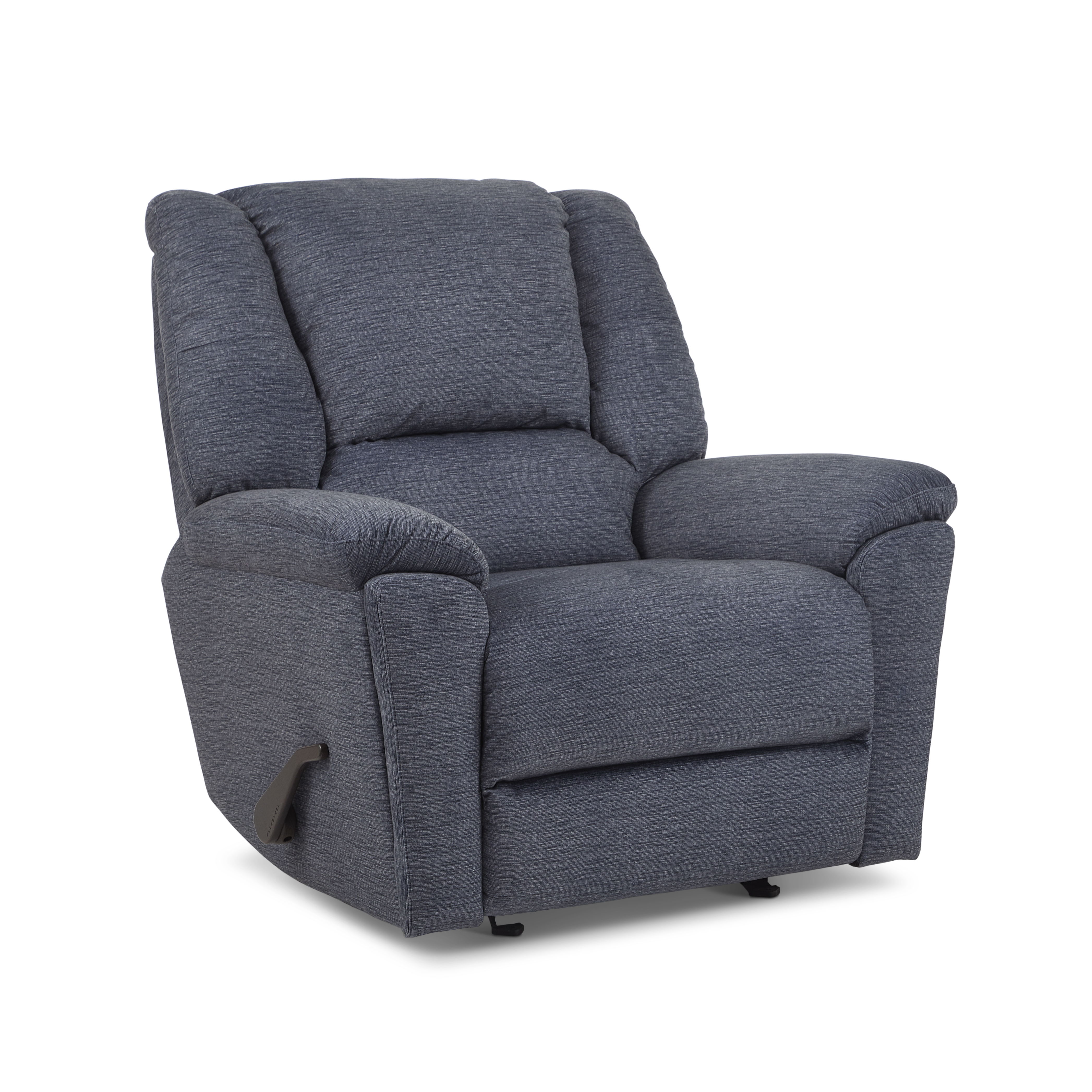 Plush - Transitional Fabric Gliding Recliner, blue