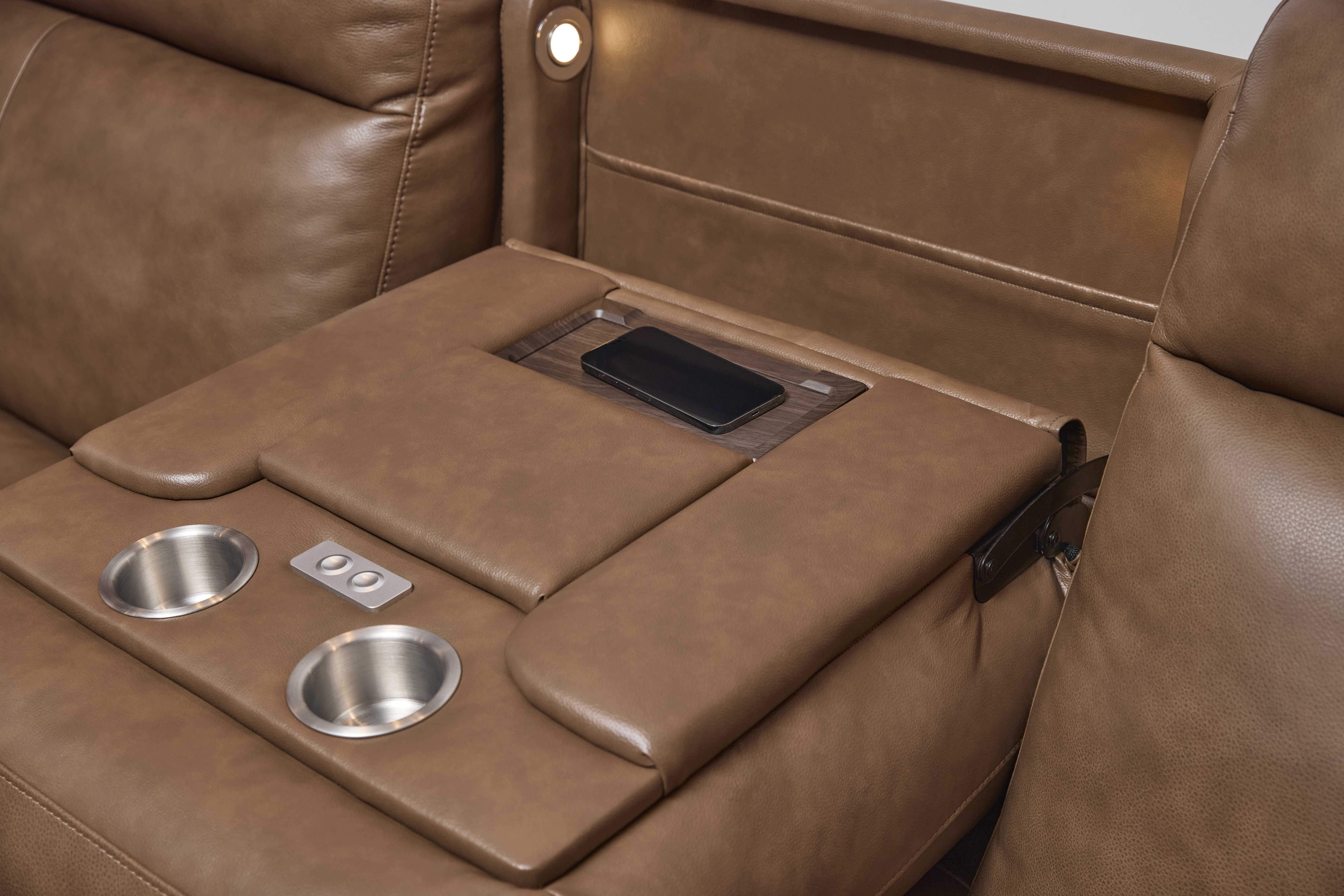 Dutch - Power Reclining Sofa With Console, Power Headrest, & Lumbar - Dark Brown, dark brown, view 6