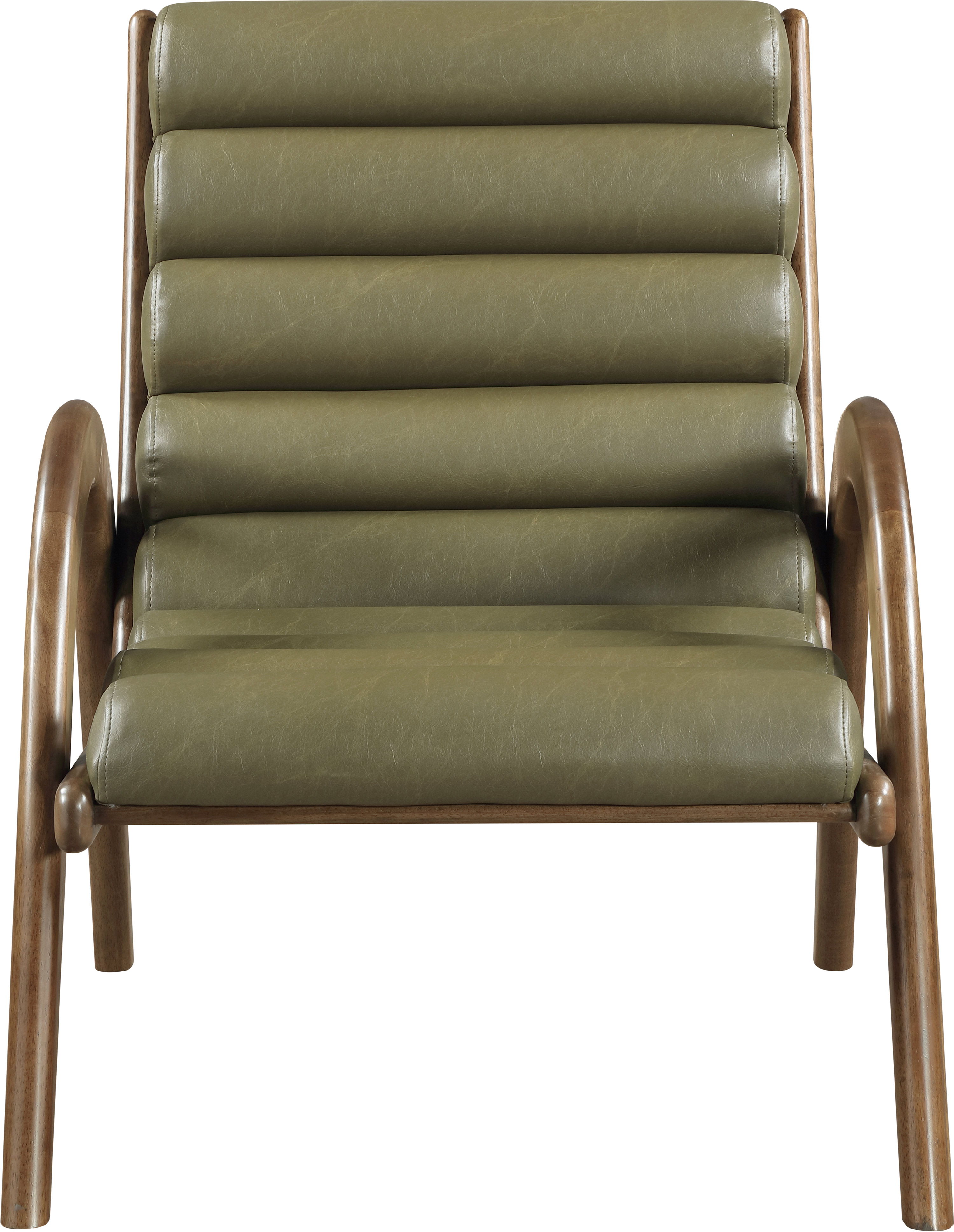 Randal - Vegan Leather Upholstered Accent Chair - Olive