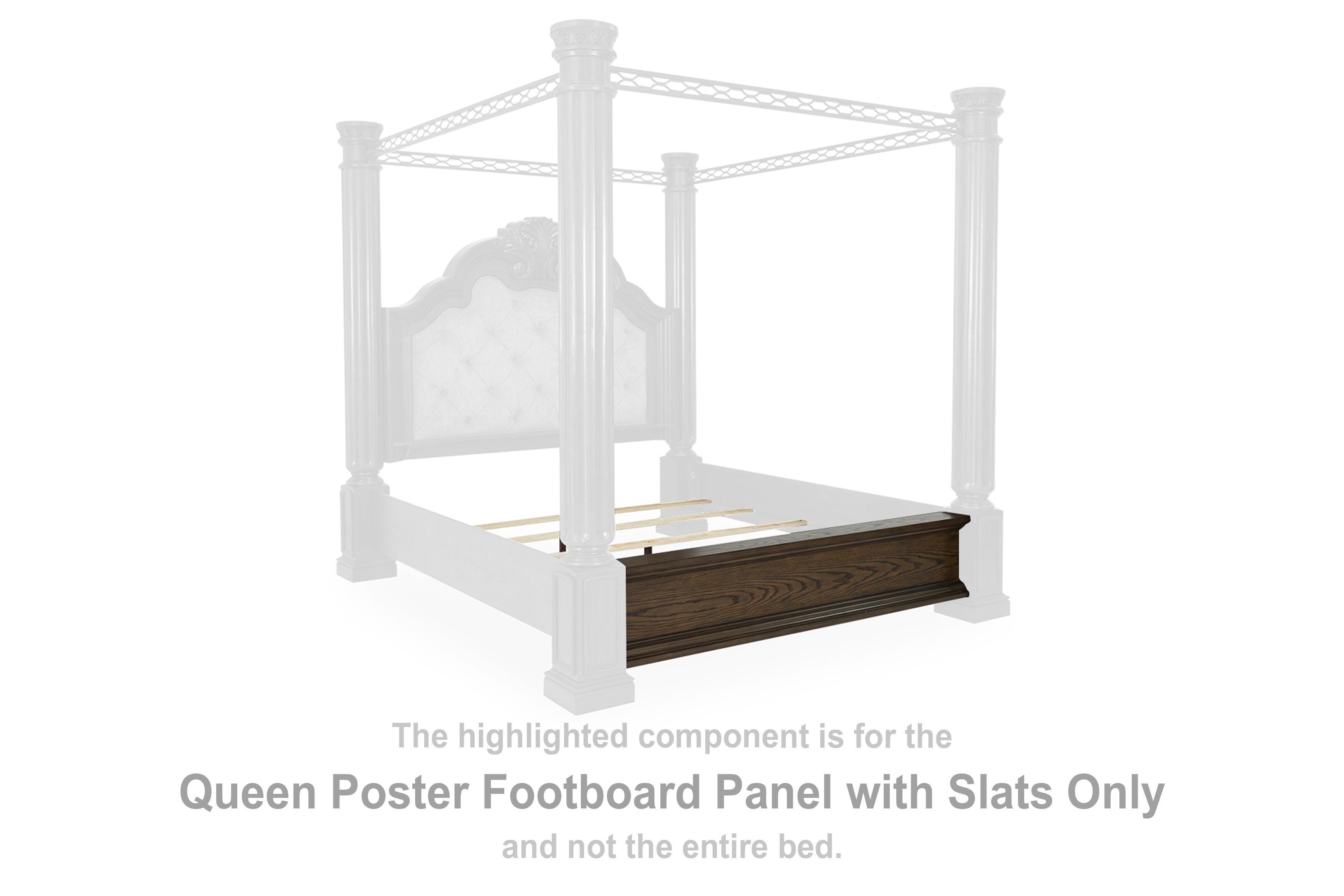 Maylee – Queen Poster Footboard Panel with Slats – Dark Brown
