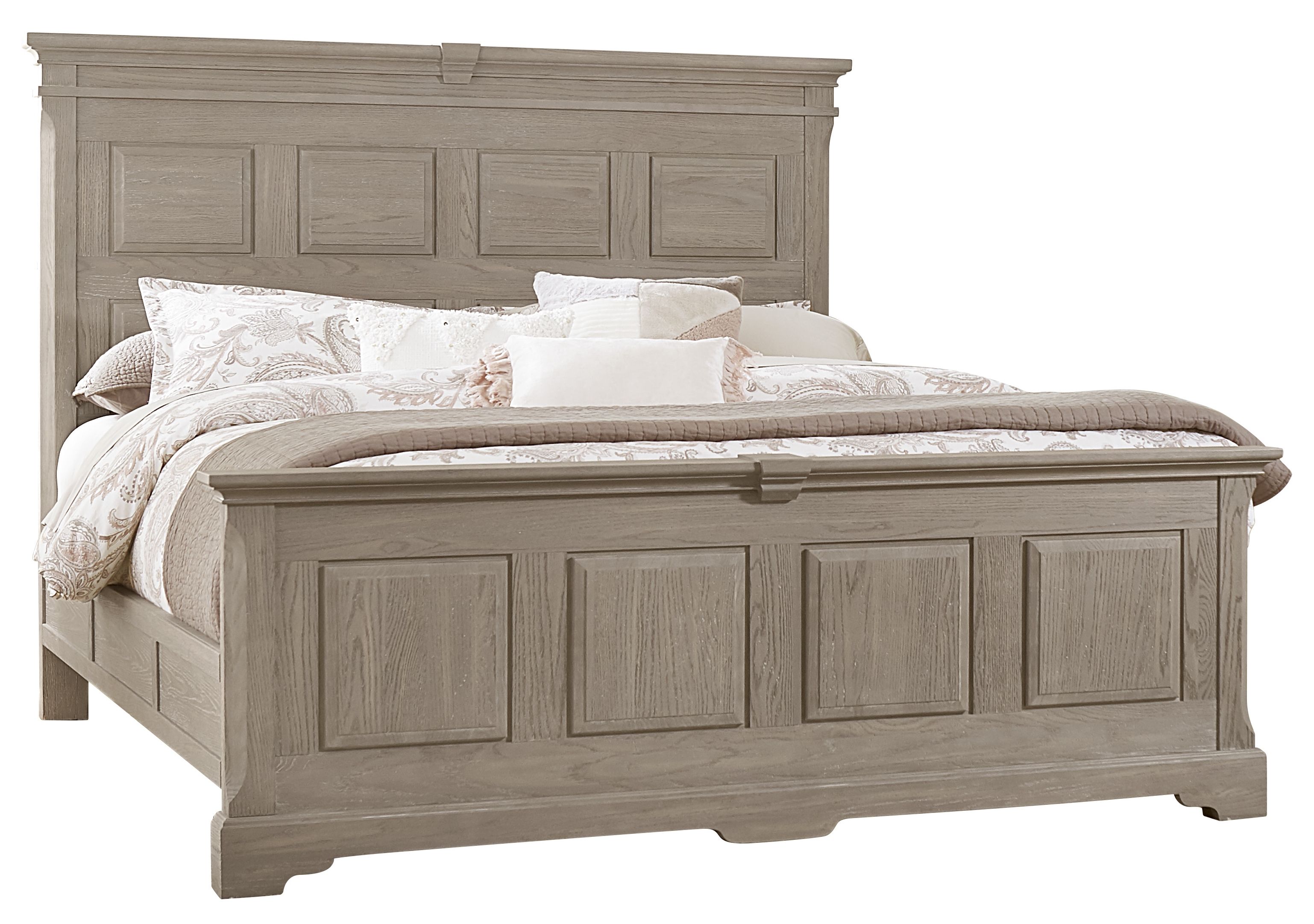 Vaughan-Bassett Heritage - King Mansion Bed With Decorative Rails - Greystone