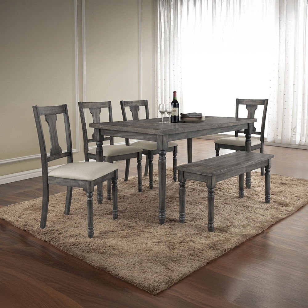 Wallace - Bench - Weathered Gray, dark gray