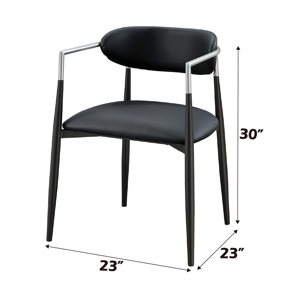 Gavan - Arm Chair (Set of 2) - Black Synthetic Leather, black, view 6