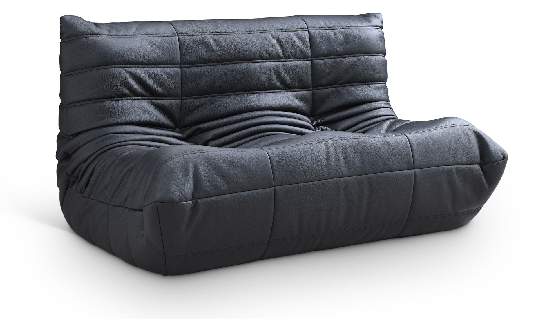 Relax - Vegan Leather 54.75" Upholstered Loveseat - Black