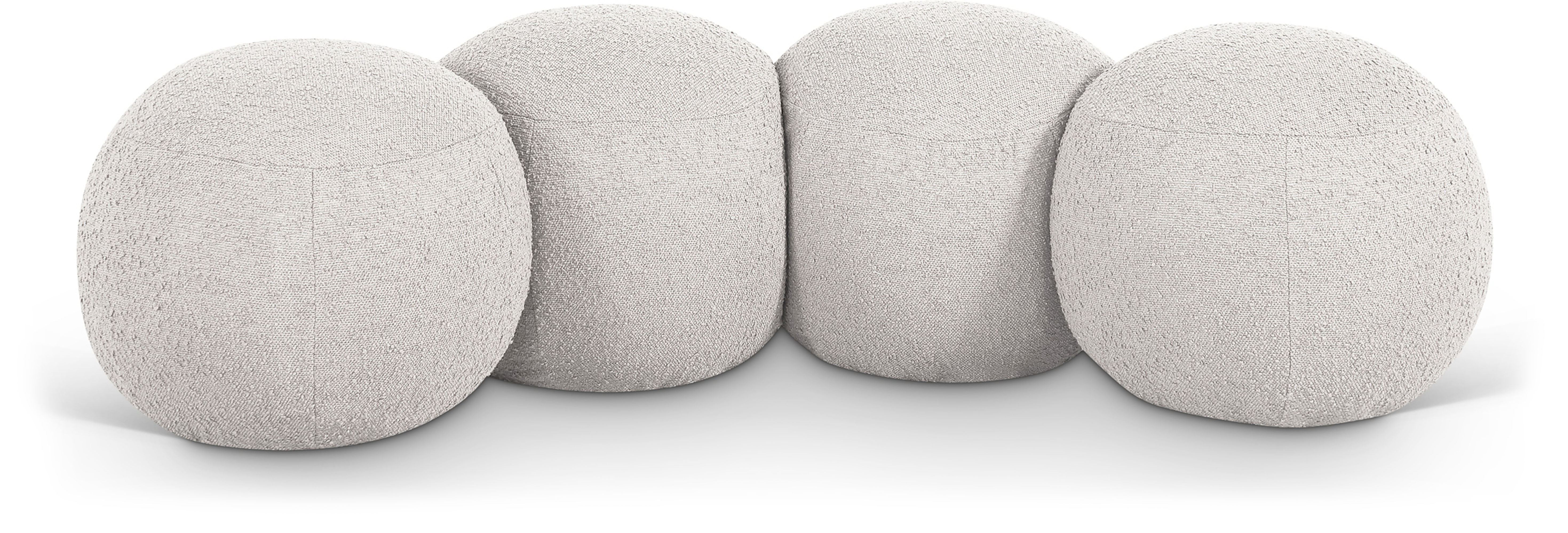 Apollo - 65" Boucle Fabric Bench - Cream