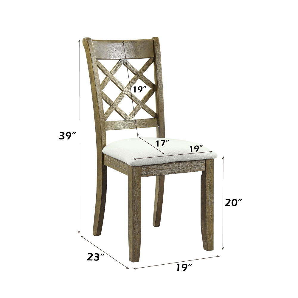 Karsen - Side Chair (Set of 2) - Beige Linen & Rustic Oak, dark brown, view 7