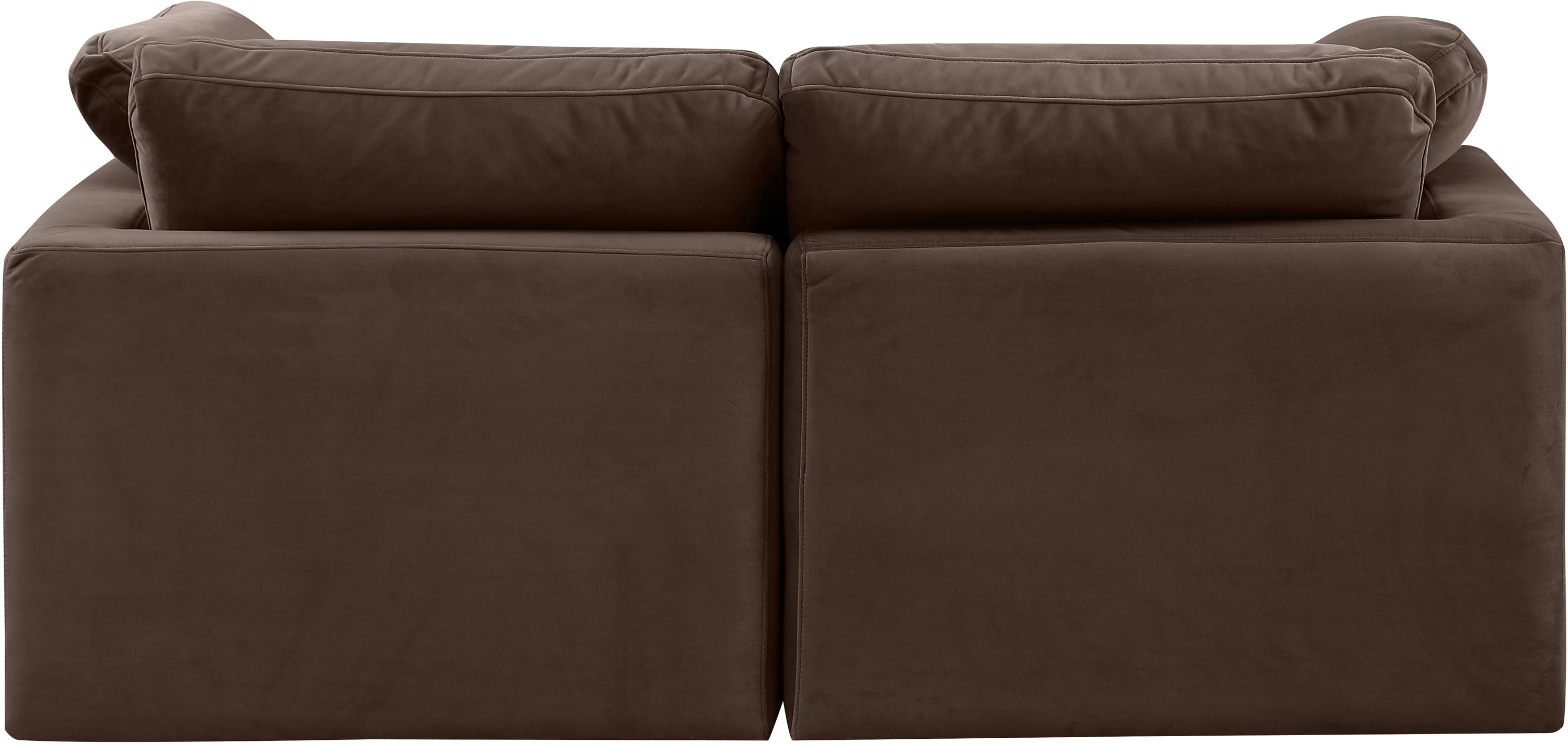 Indulge - Velvet 2 Piece Modular Sofa - Brown
