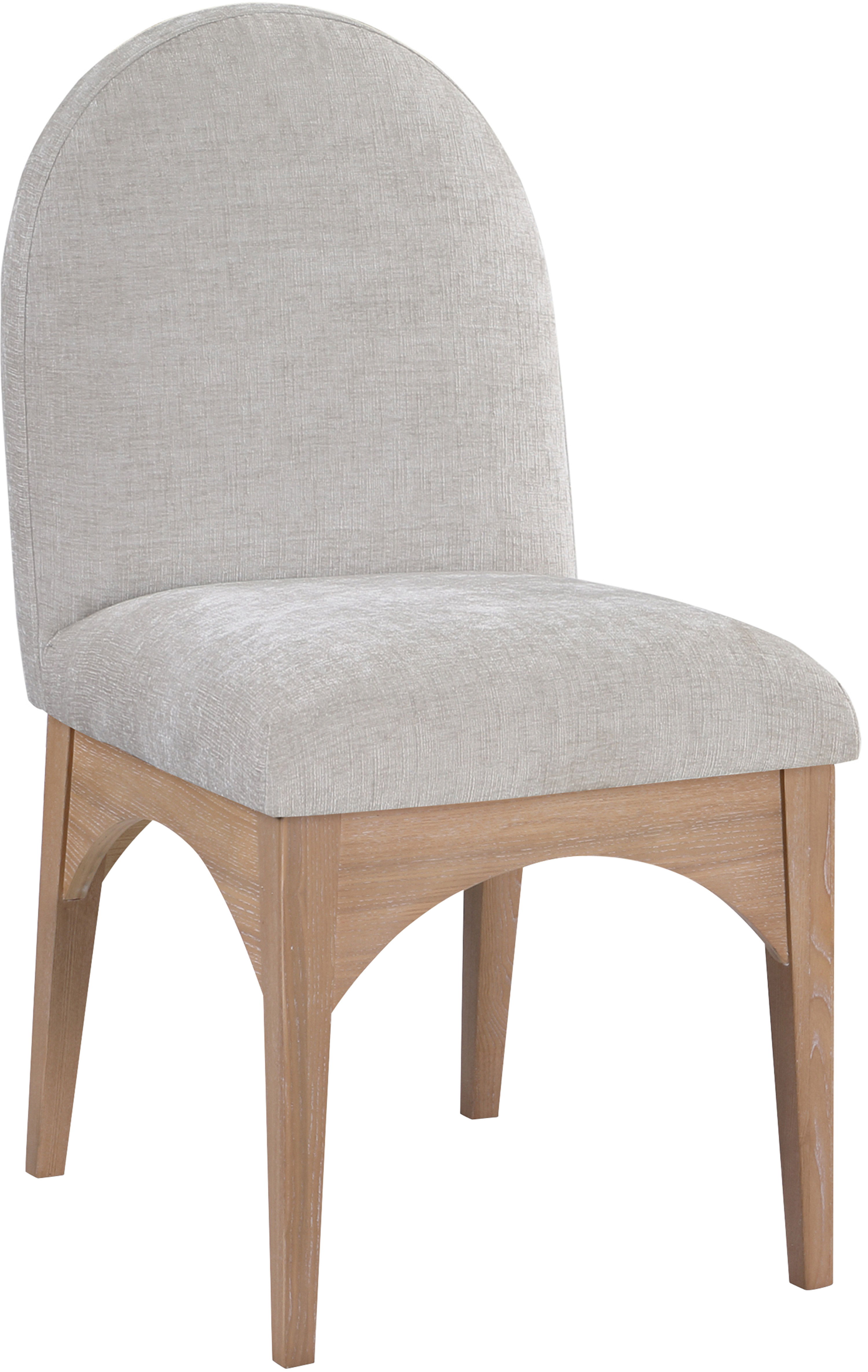 Waldorf - Chenille Dining Side Chair With Natural Legs - Gray