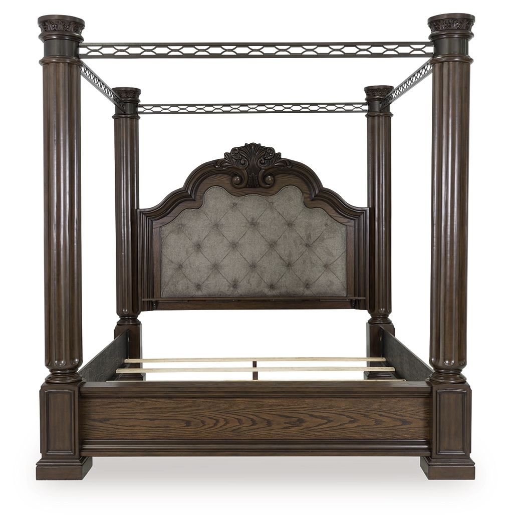 Maylee - King Canopy Bed - Dark Brown