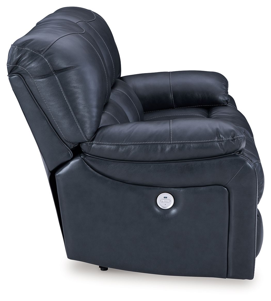 Ashley Furniture Leesworth - Power Reclining Loveseat - Ocean - Image 6