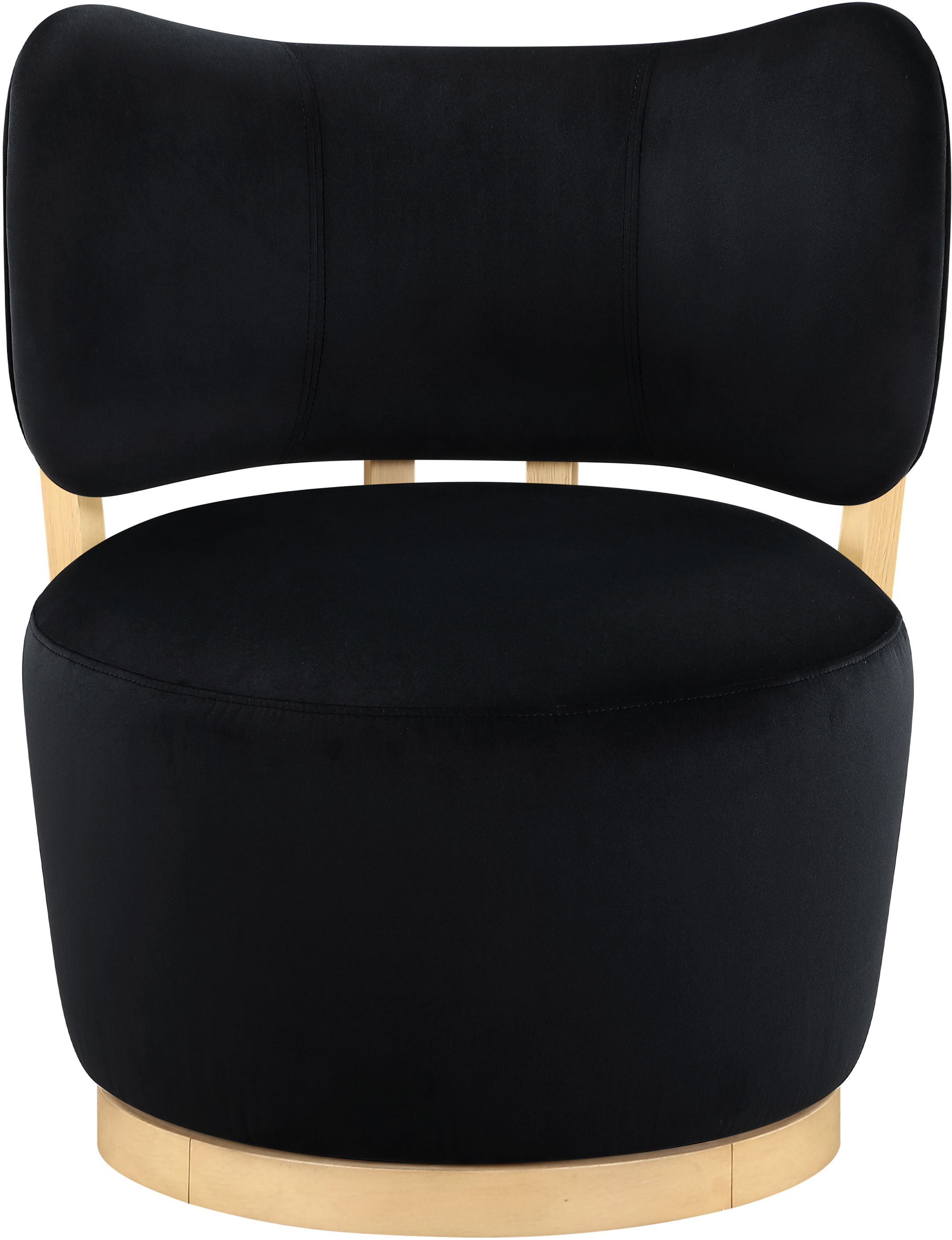 Elara - Velvet Upholstered Swivel Accent Chair - Black