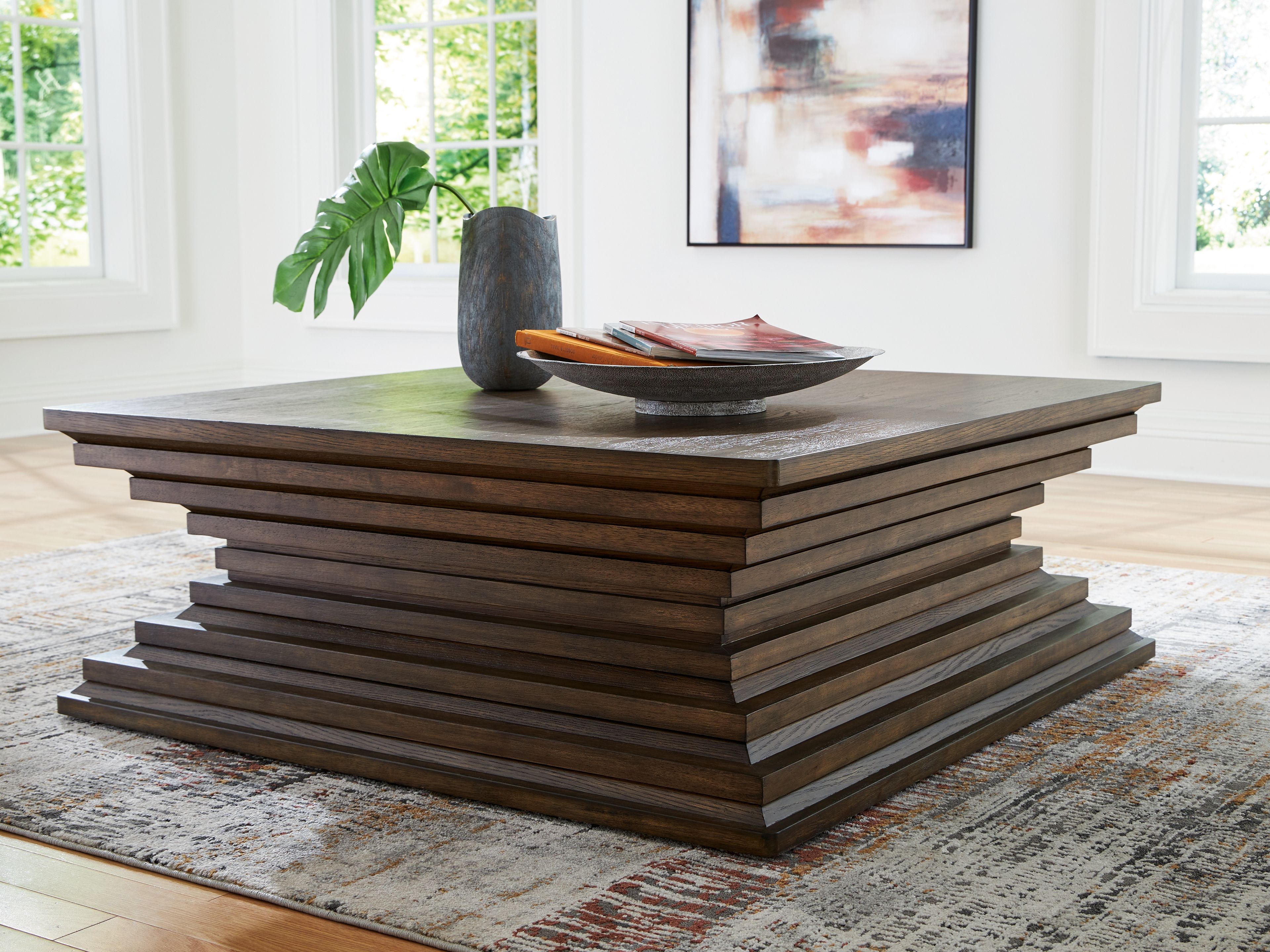 Ashley Furniture Hannodream - Square Cocktail Table - Warm Brown - Image 2