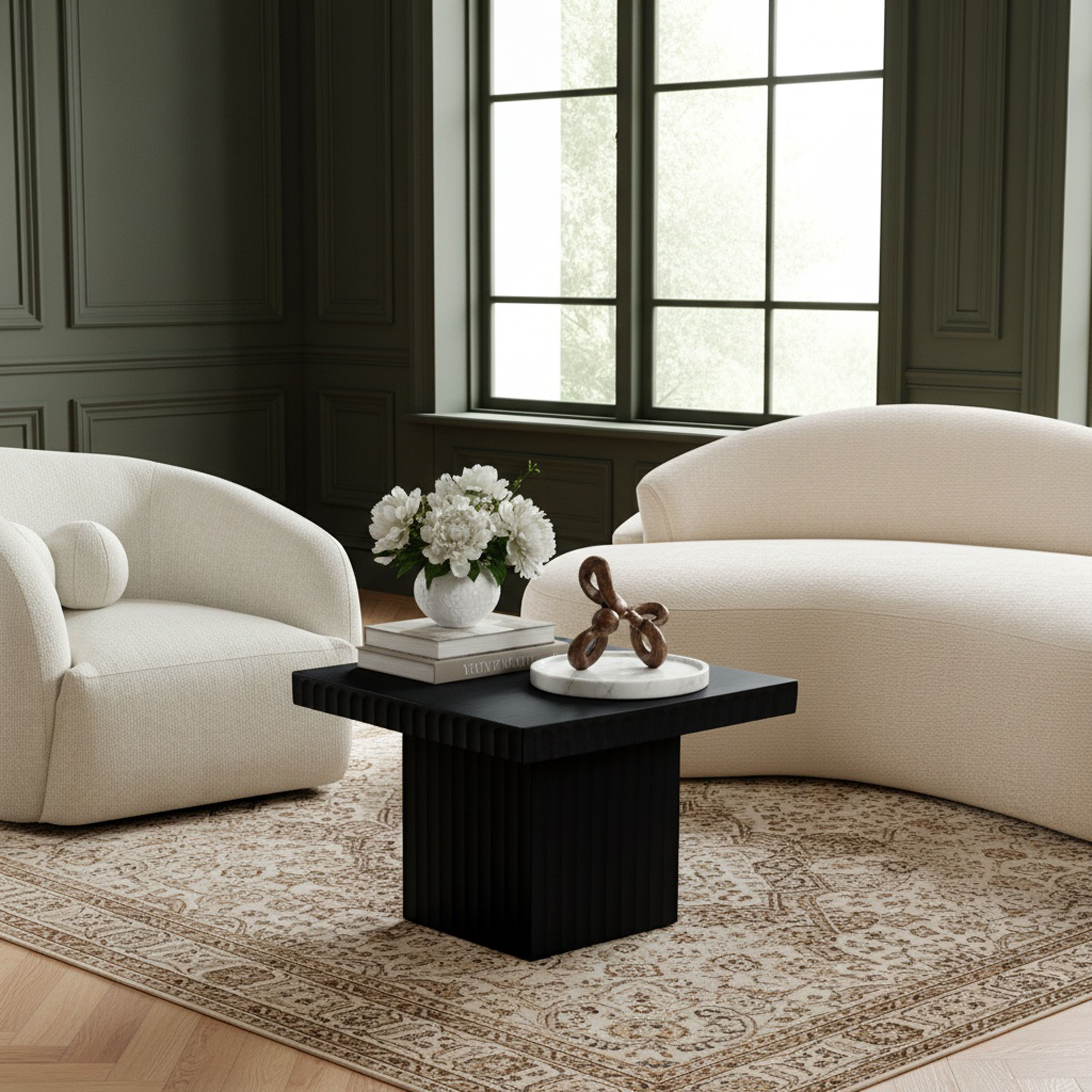 Spencer - 15" Oak Veneer Coffee Table - Black