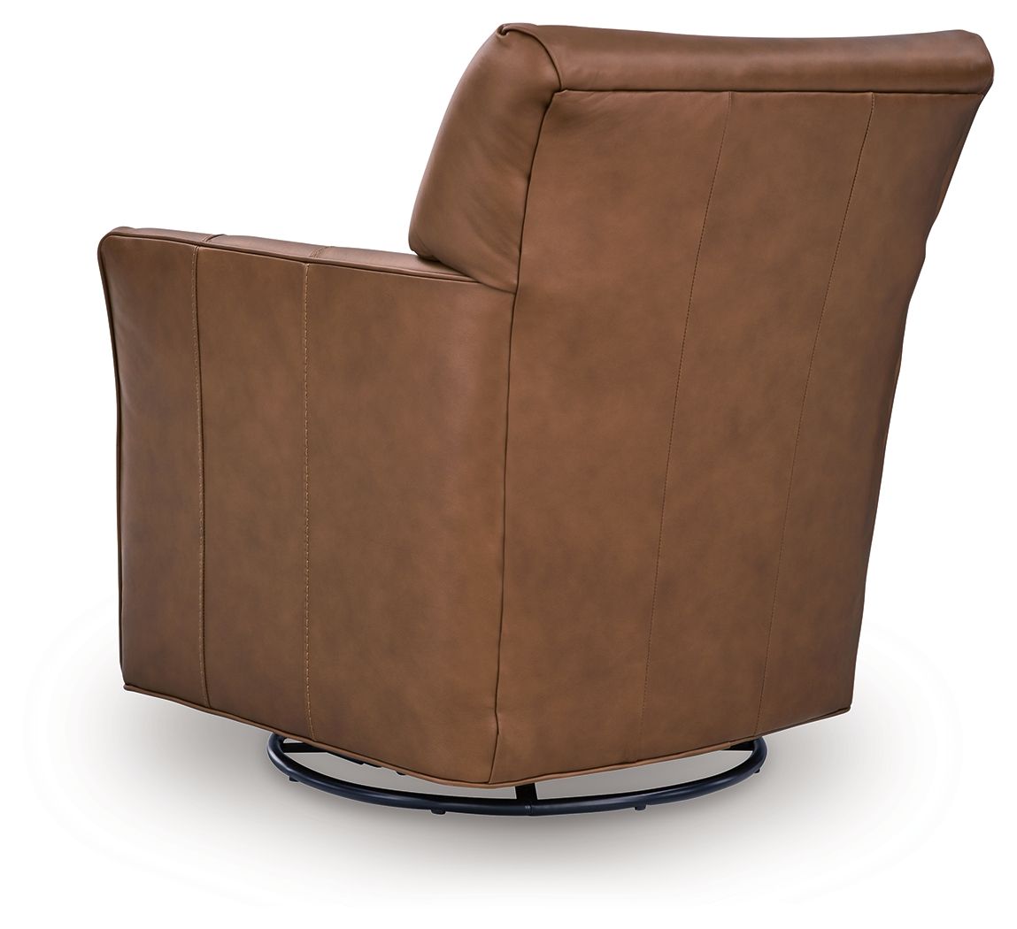 Ashley Furniture Braydunn - Swivel Glider Accent Chair - Caramel - Image 5