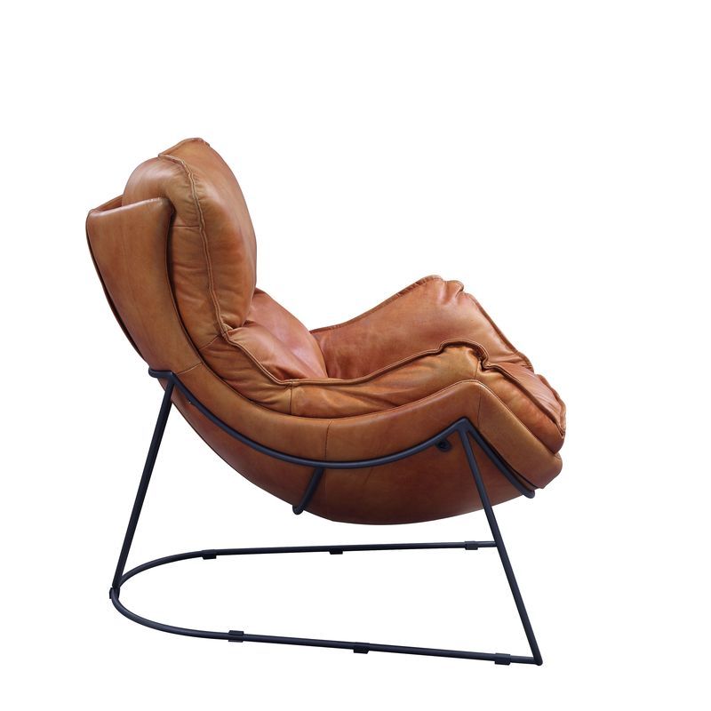 Thurshan - Accent Chair - Aperol Top Grain Leather & Black, light brown, view 6
