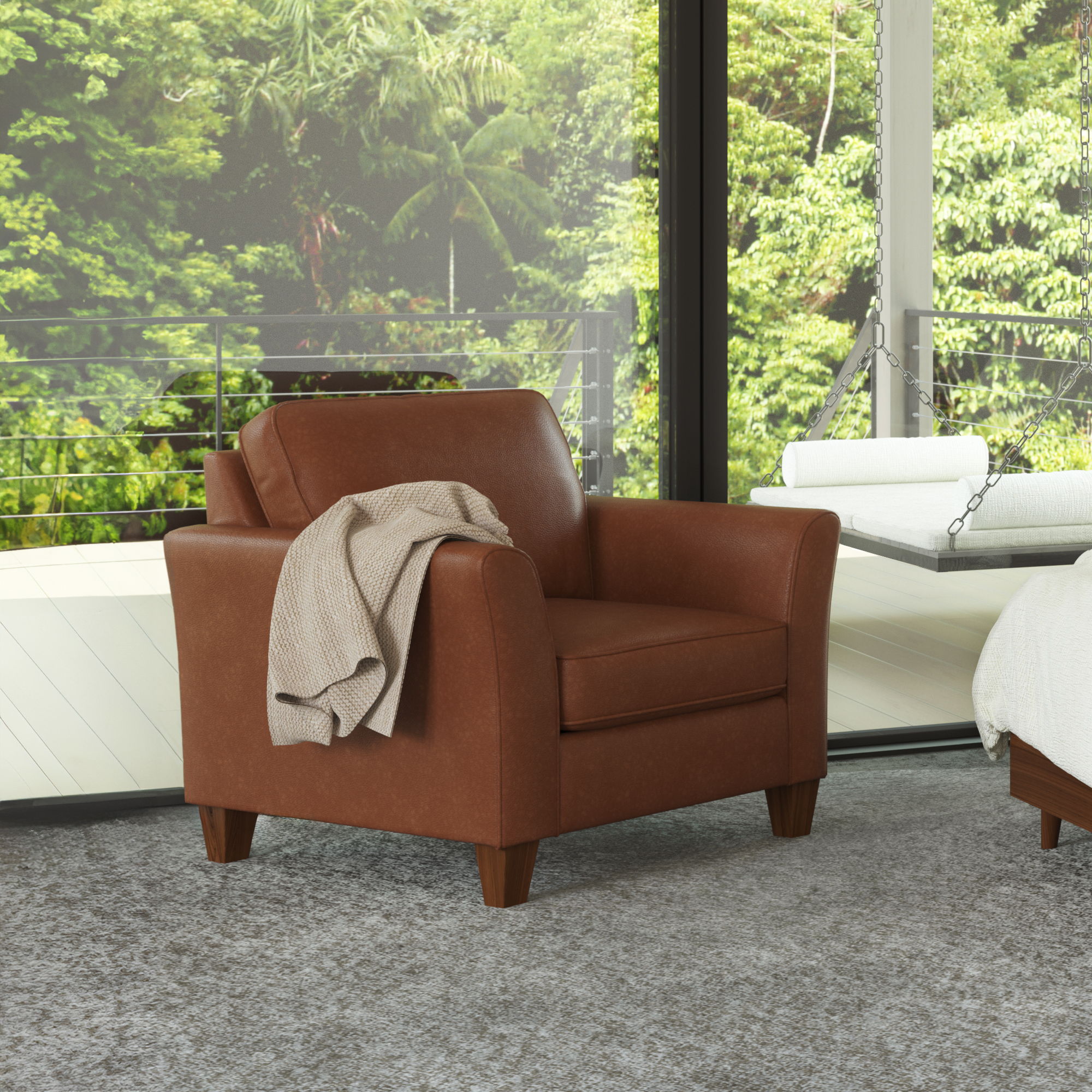 Libby - Fabric Chair, light brown