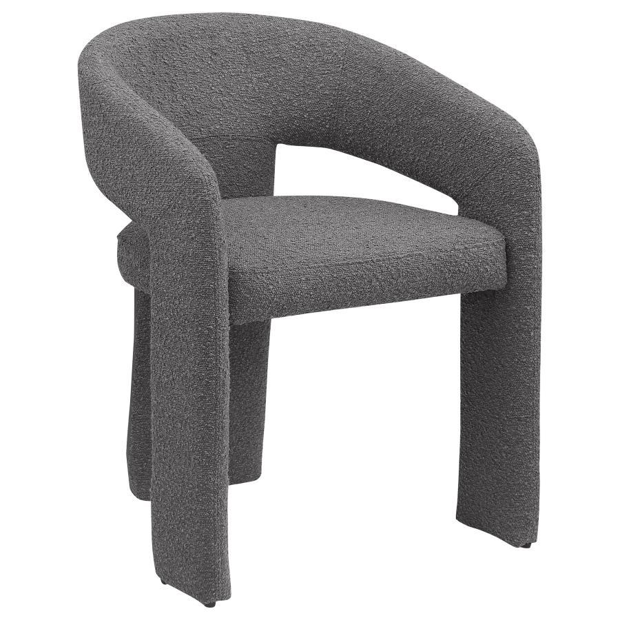 Eudora - Boucle Upholstered Dining Arm Chair - Gray Image