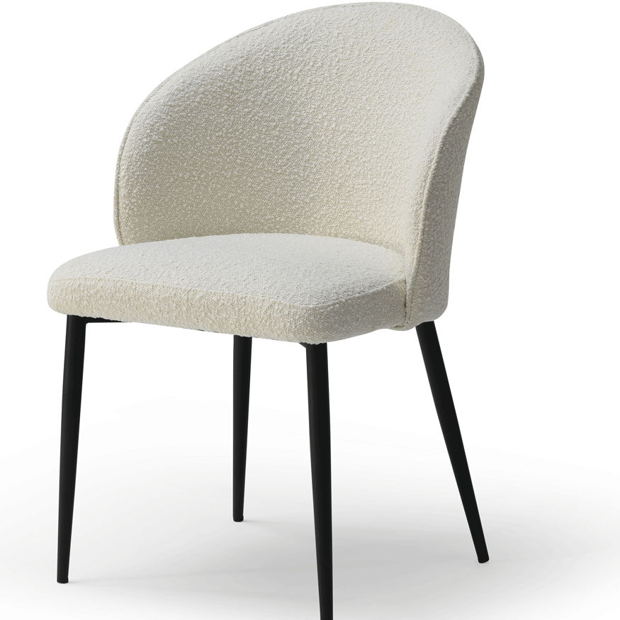 2107 - Chair Black Legs - White