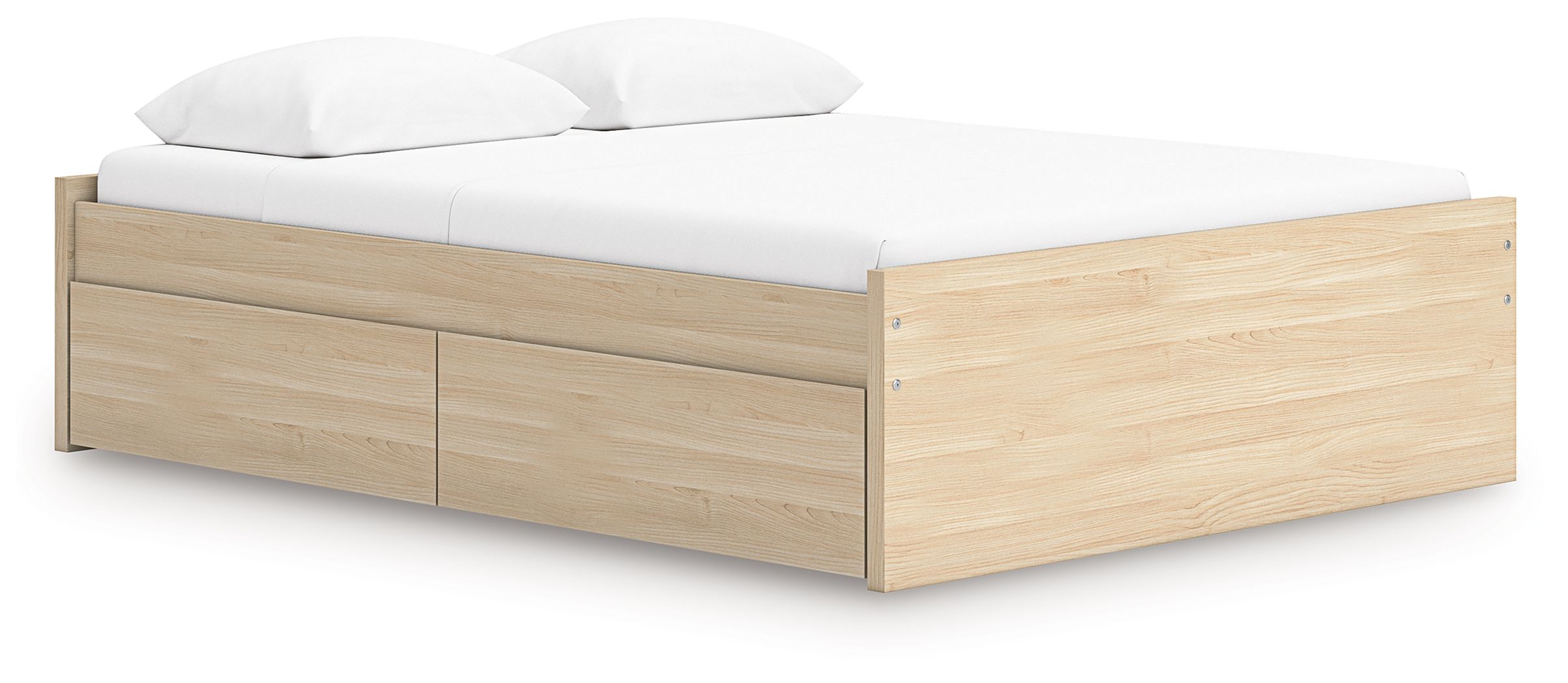 Onita - Queen Platform Bed With 2 Side Storage - Natural