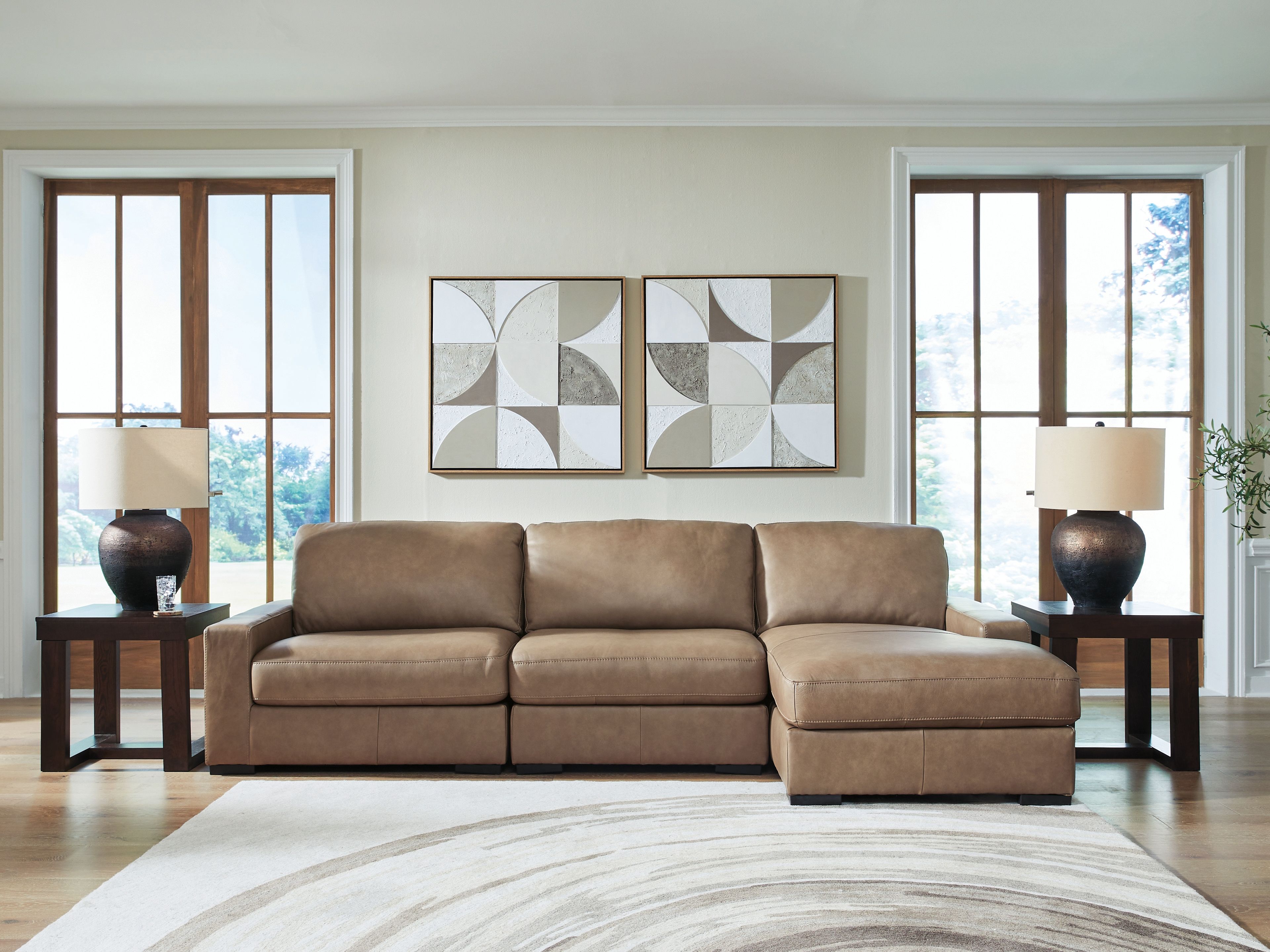 Ashley Furniture Veronella - 3-Piece Sectional With RAF Corner Chaise - Sahara - Image 4