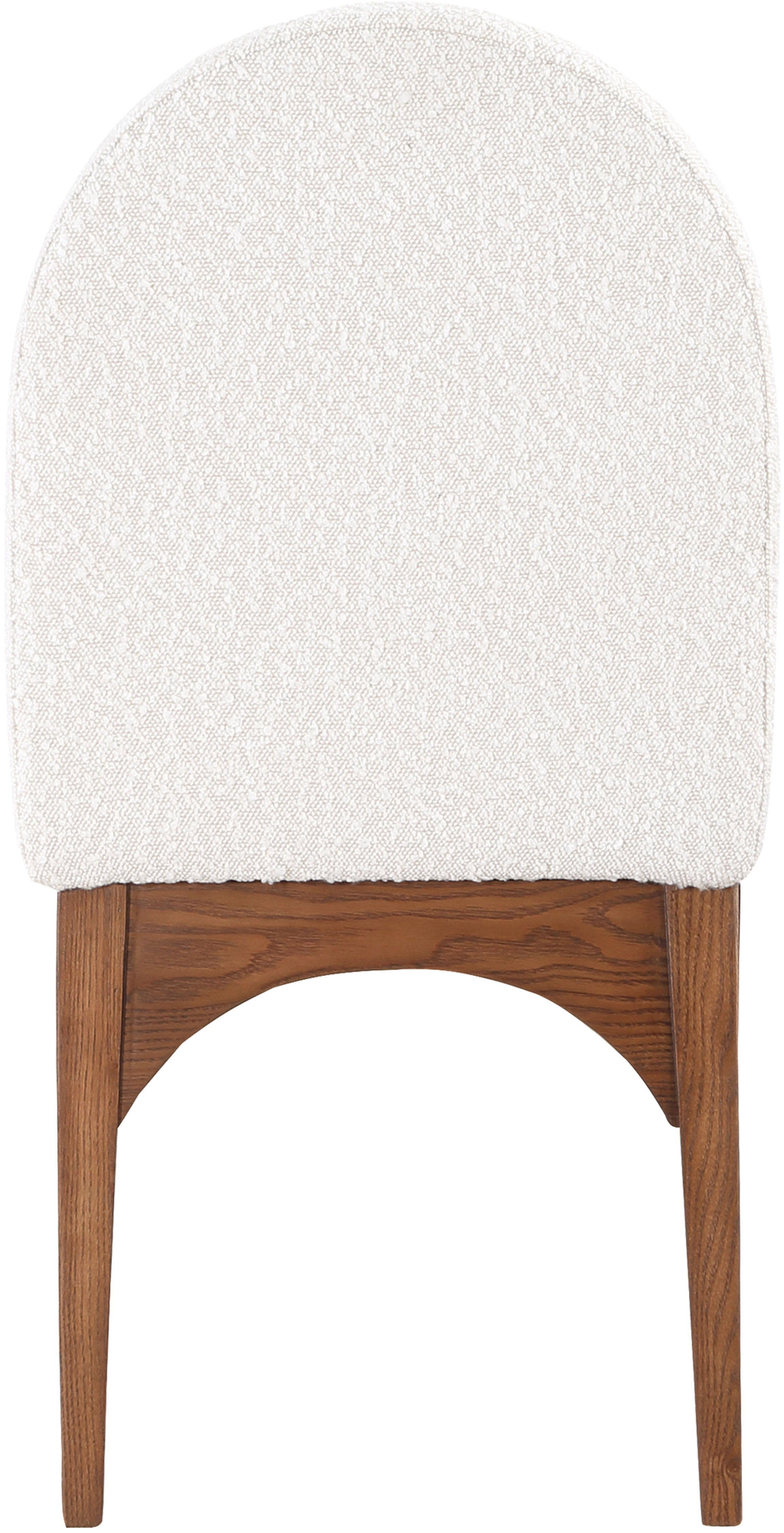 Waldorf - Boucle Dining Side Chair With Brown Legs - Cream