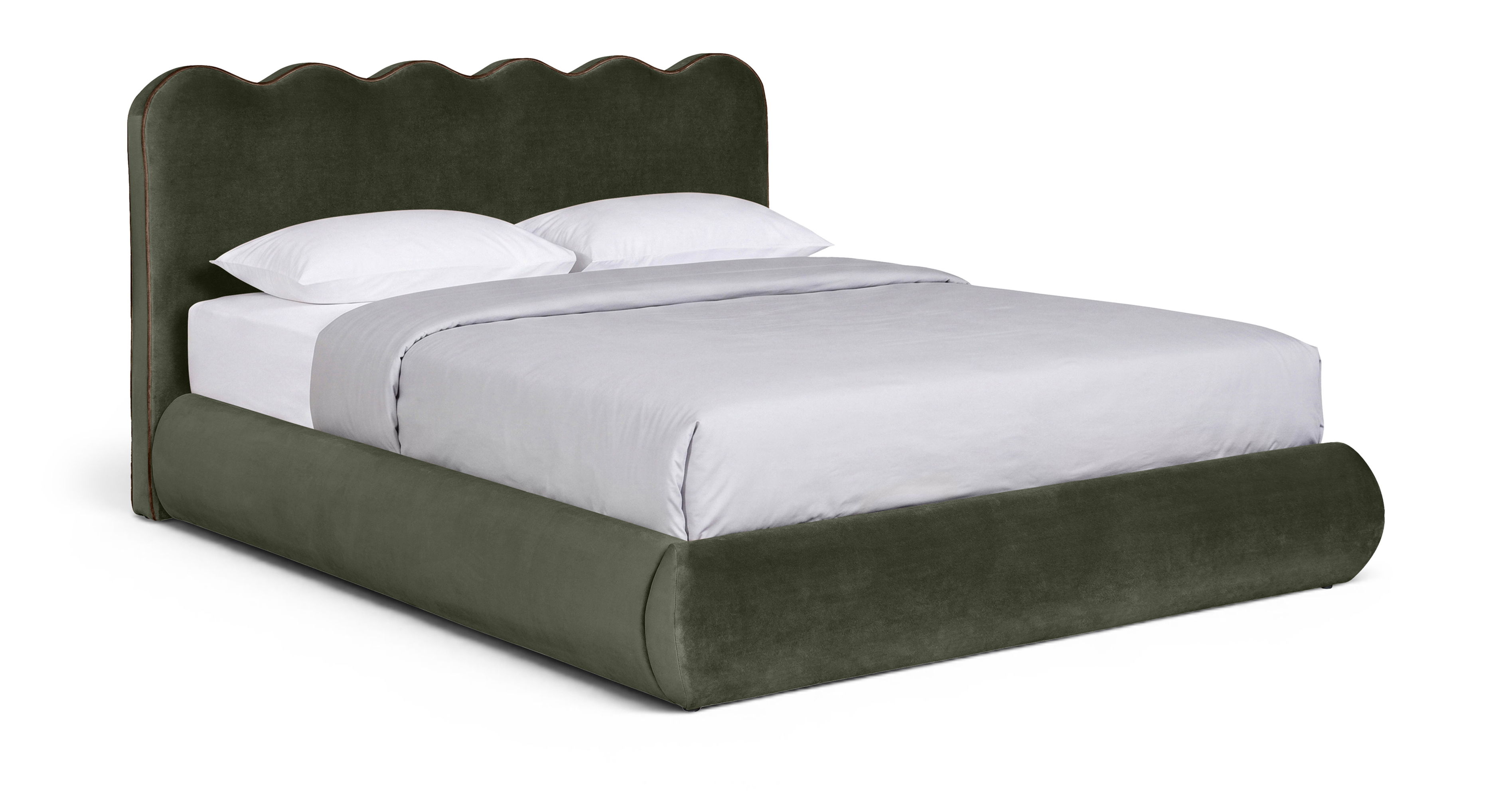 Tempo - Velvet Upholstered Queen Bed - Green