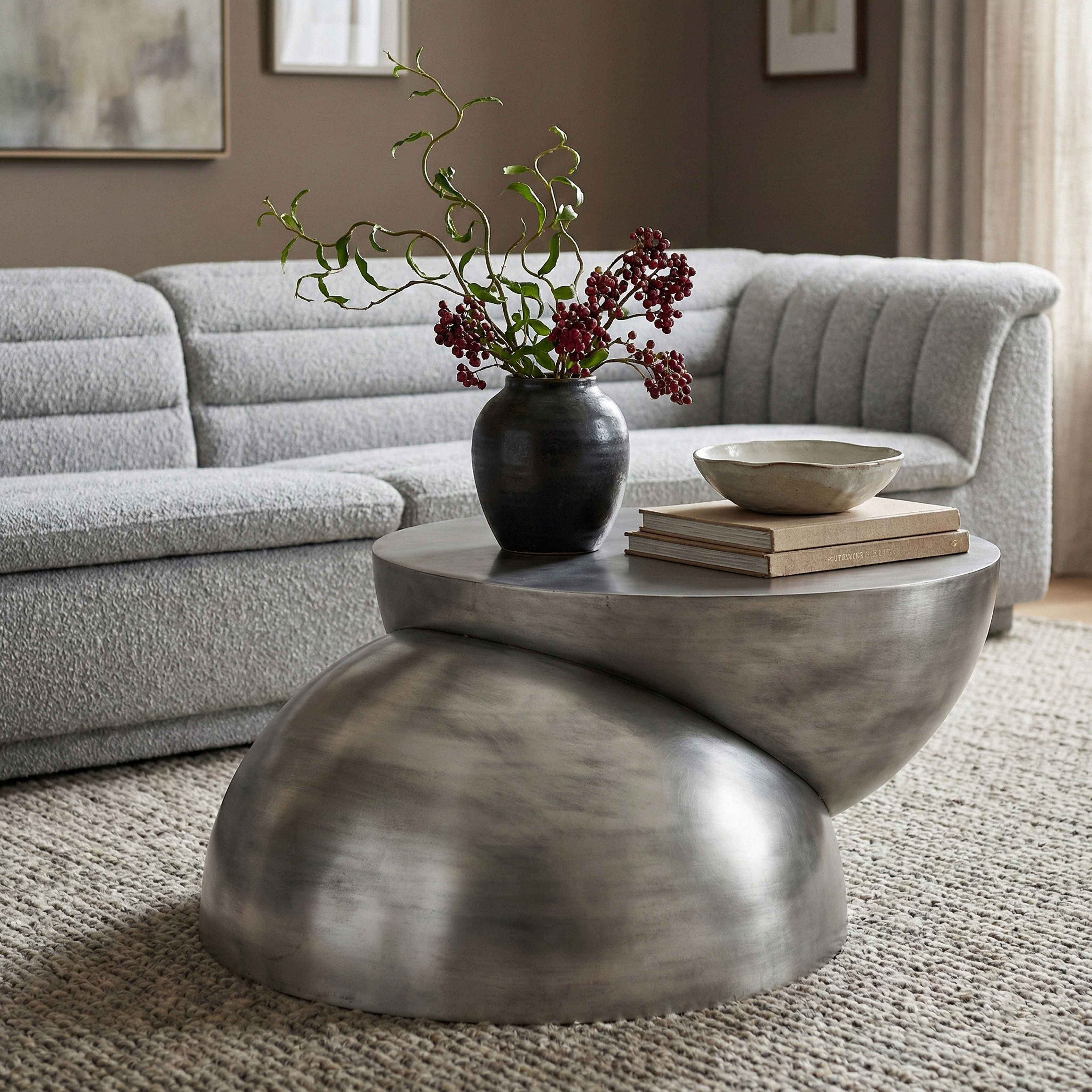 Boulder - Iron Coffee Table - Silver
