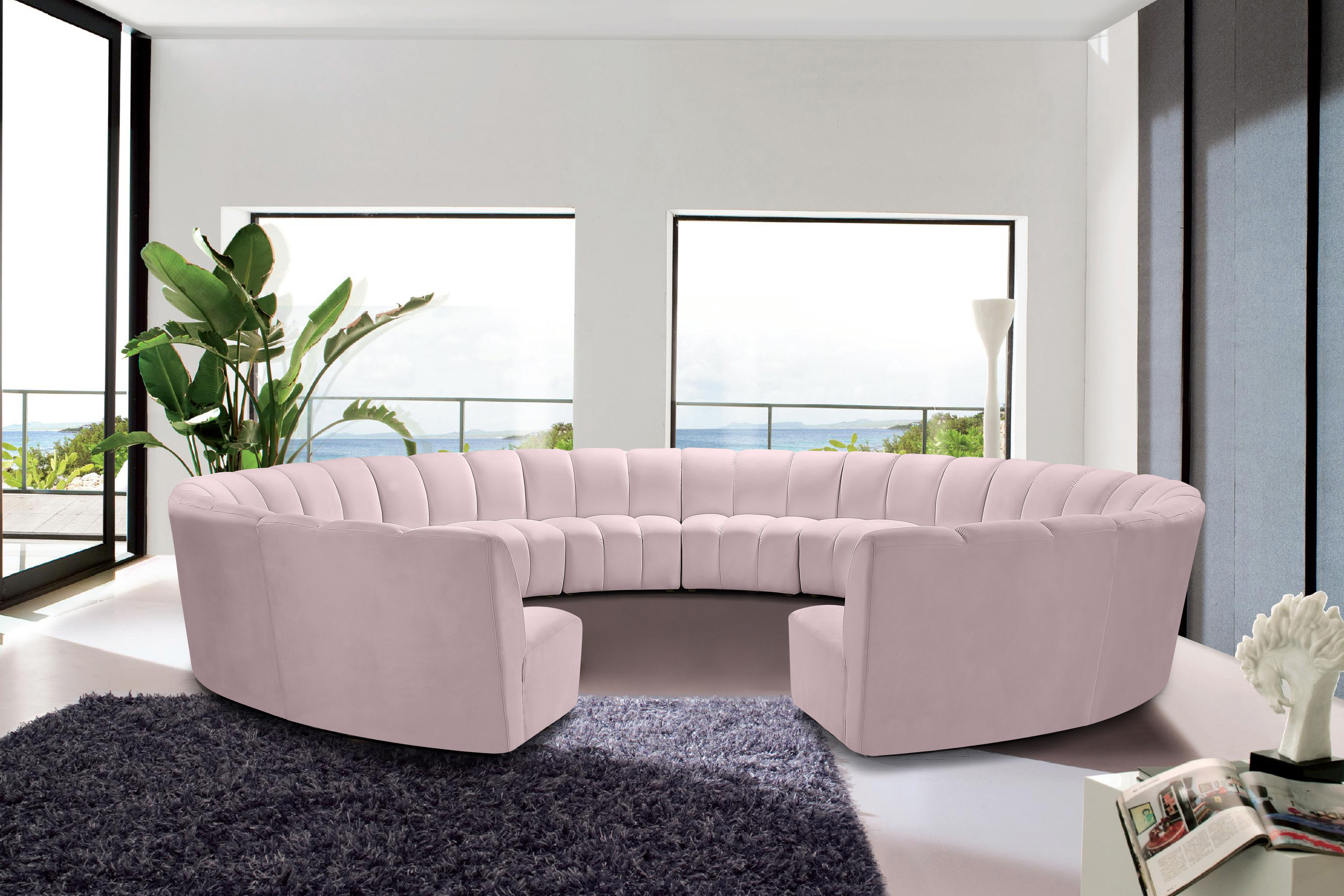 Infinity - 12 Piece Modular Sectional - Pink
