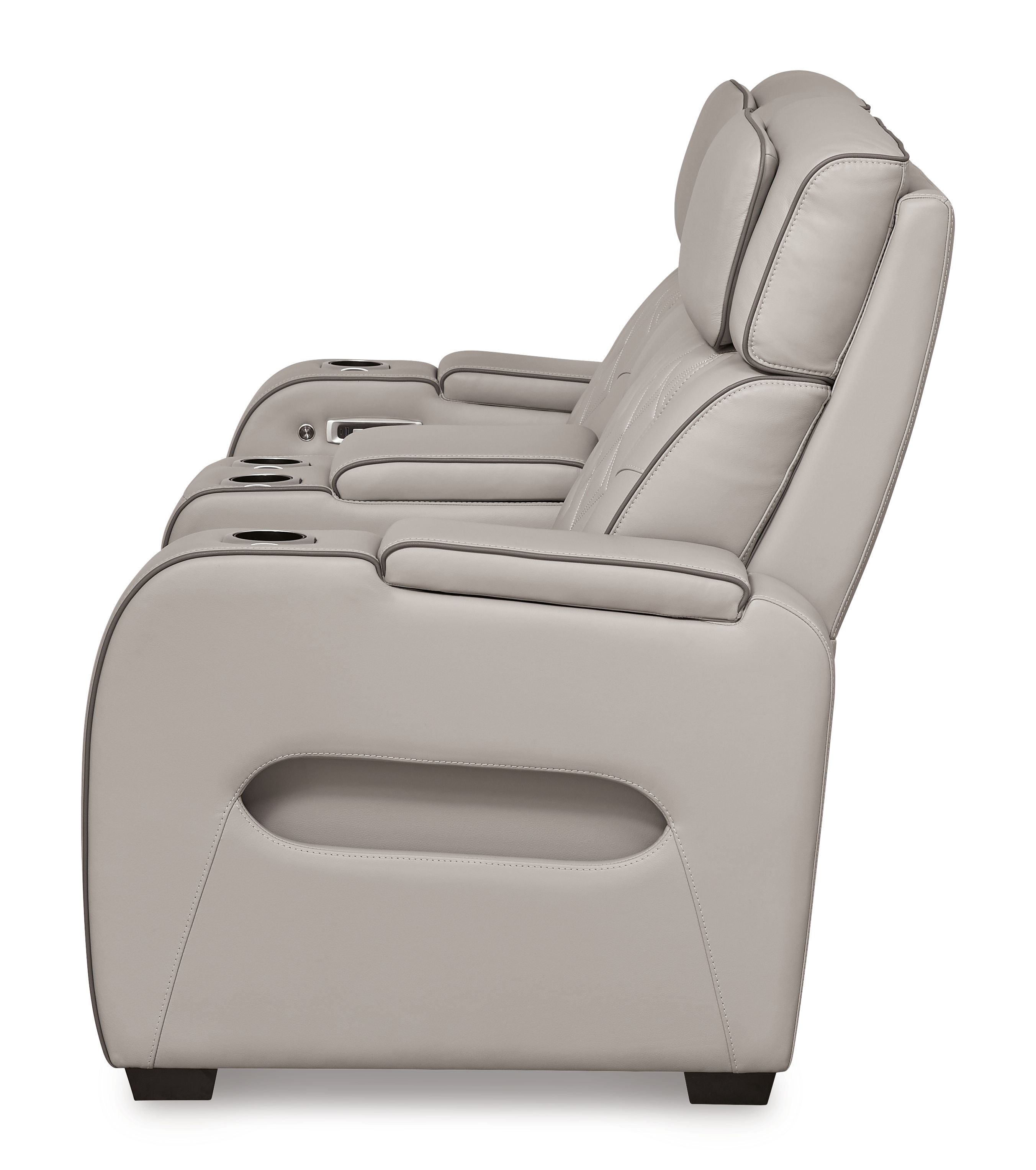 Ashley Furniture Boyington - Power Reclining Loveseat with Console/Adj Hdrst - Gray - Image 6