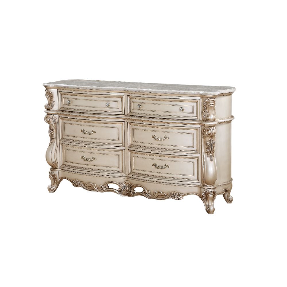 Gorsedd - Dresser With Marble Top - Marble Top & Golden Ivory, beige