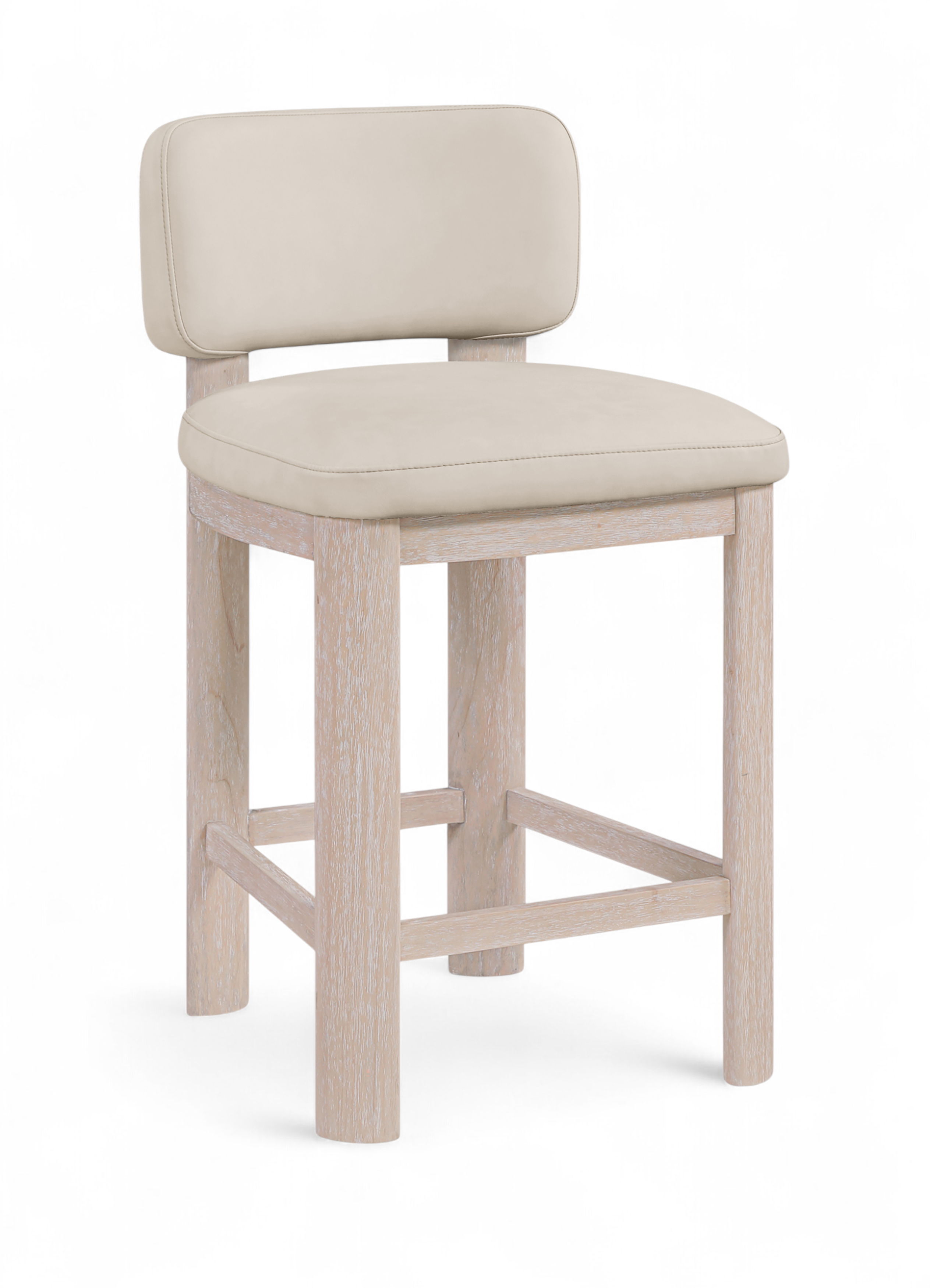 Paloma - Vegan Leather Upholstered Counter Stool (Set of 2) - Taupe / Rich Natural