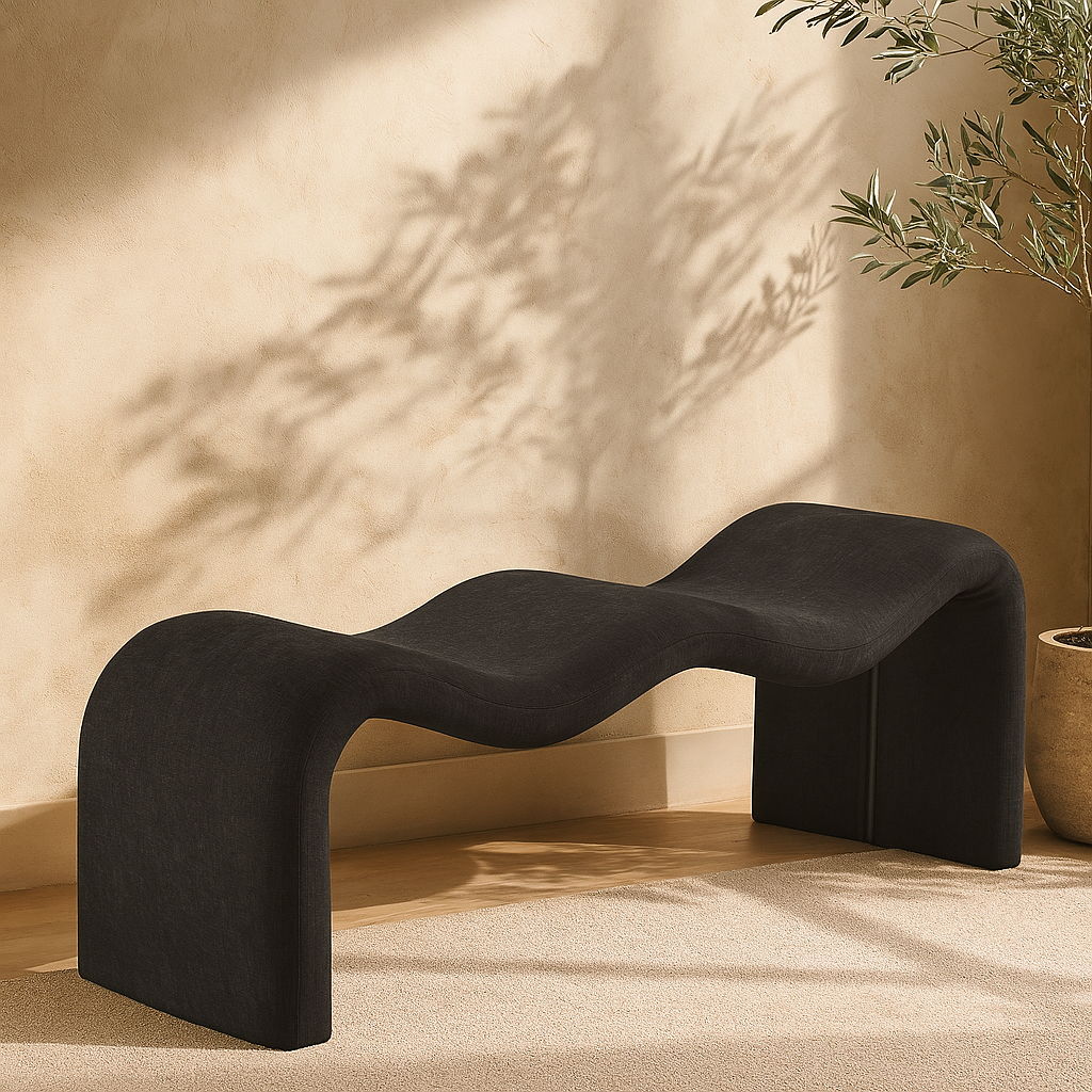 Willow - Chenille Bench - Gray