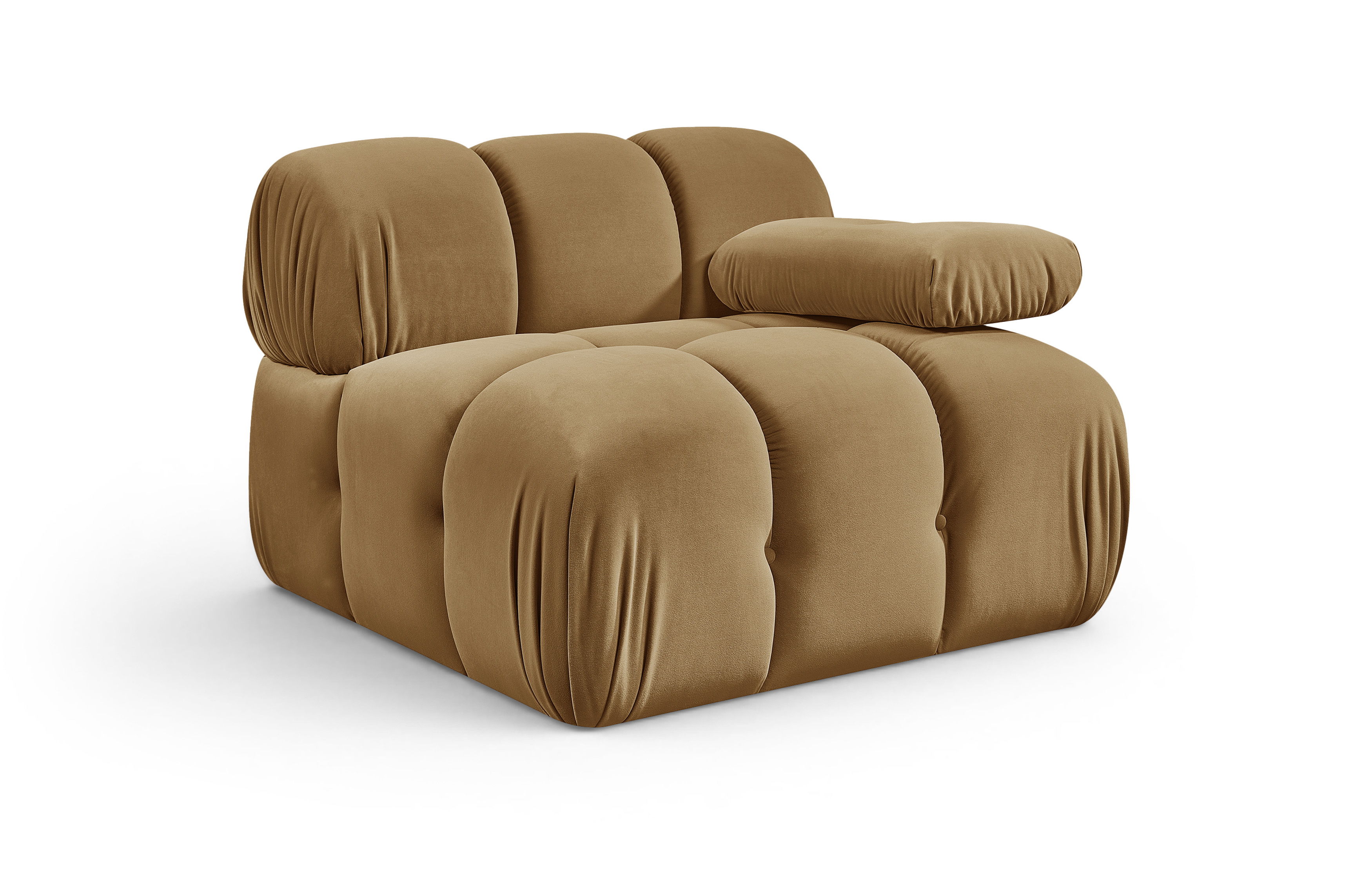 Orin - Velvet Performance Fabric Upholstered Modular Chair - Saddle